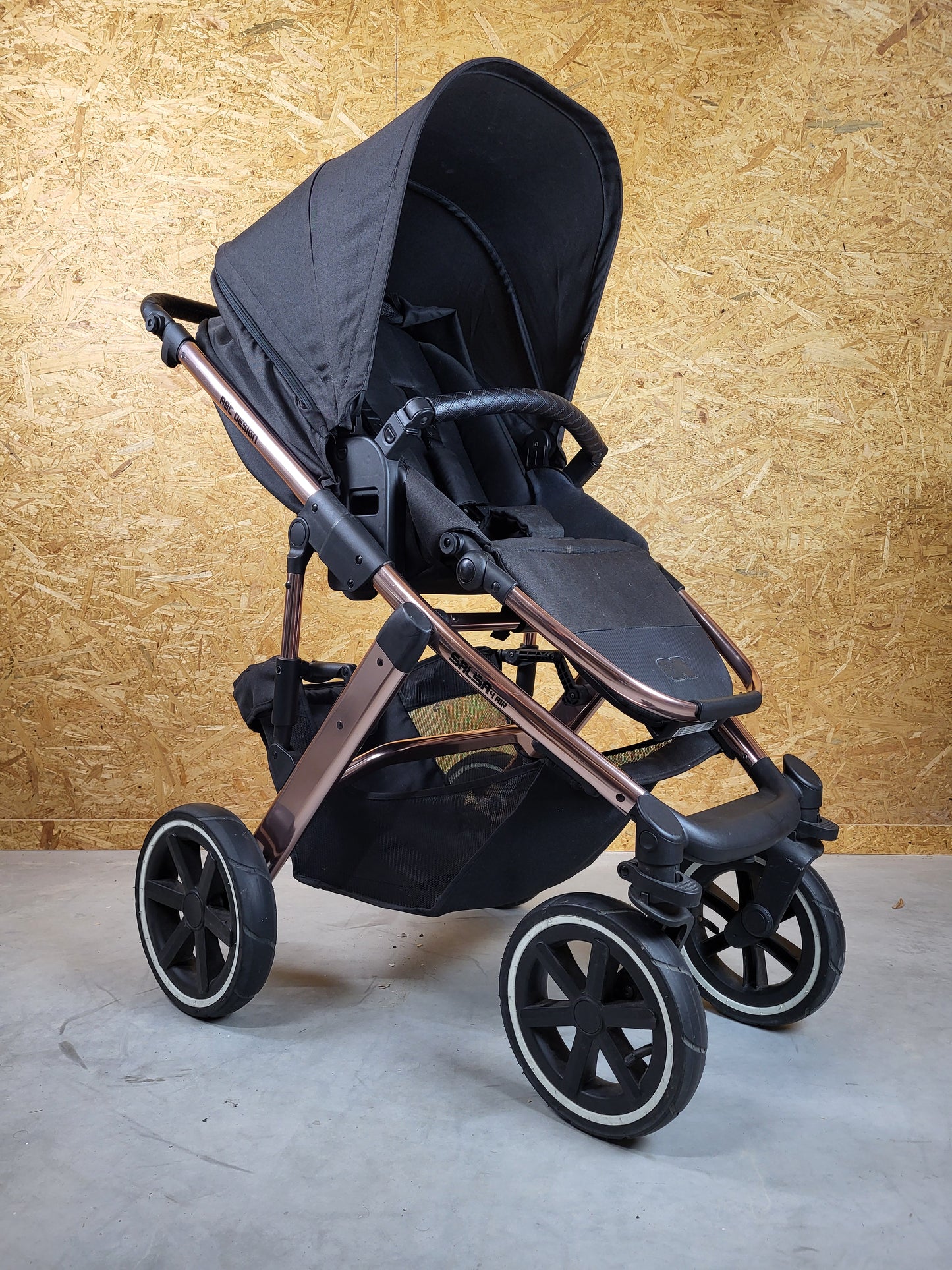 Abc Design - Salsa 4 Air Diamond Edition Kombikinderwagen (sportsitz und Babywanne) - Rosé Schwarz - in Gutem Zustand