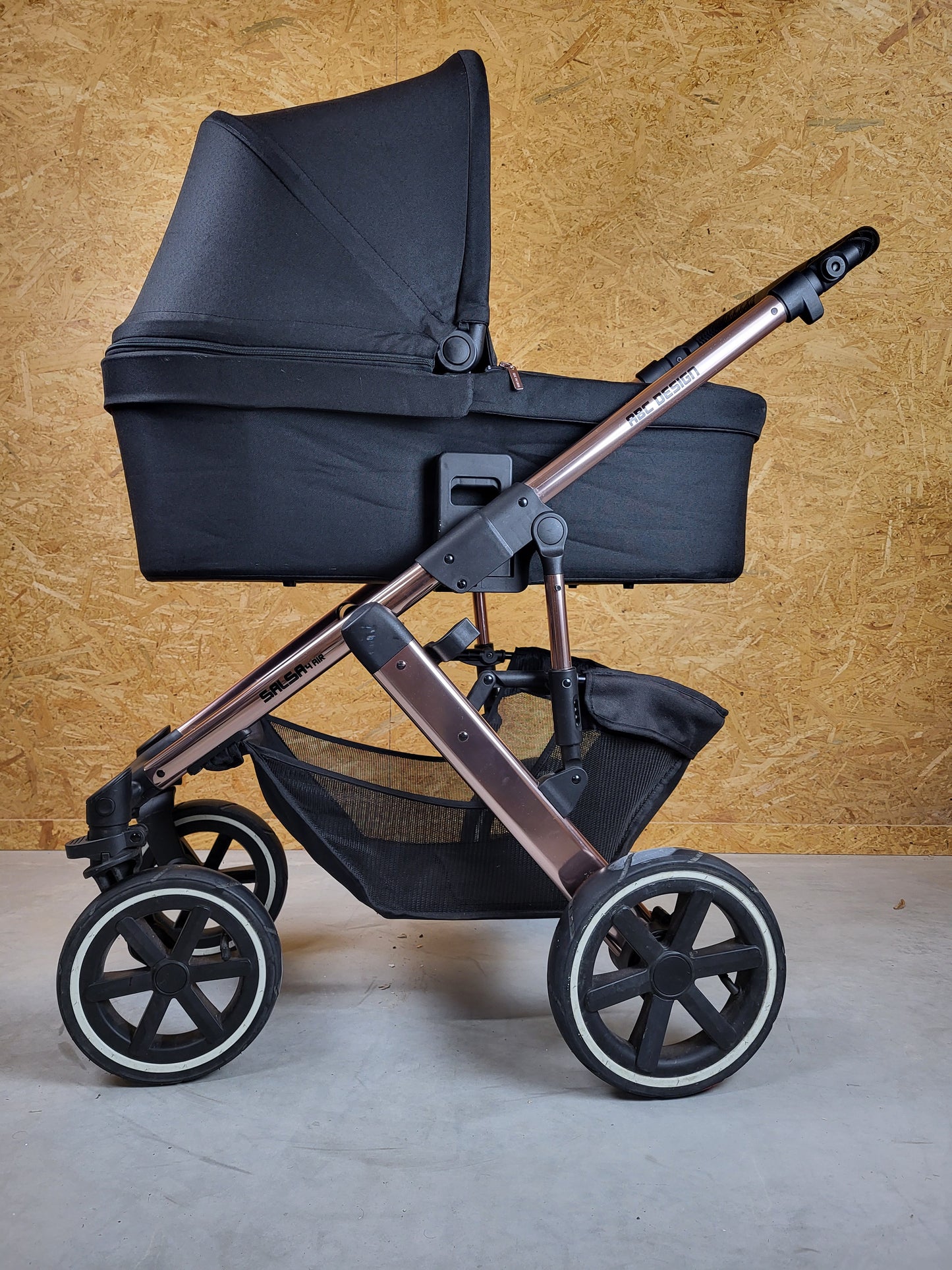 Abc Design - Salsa 4 Air Diamond Edition Kombikinderwagen (sportsitz und Babywanne) - Rosé Schwarz - in Gutem Zustand