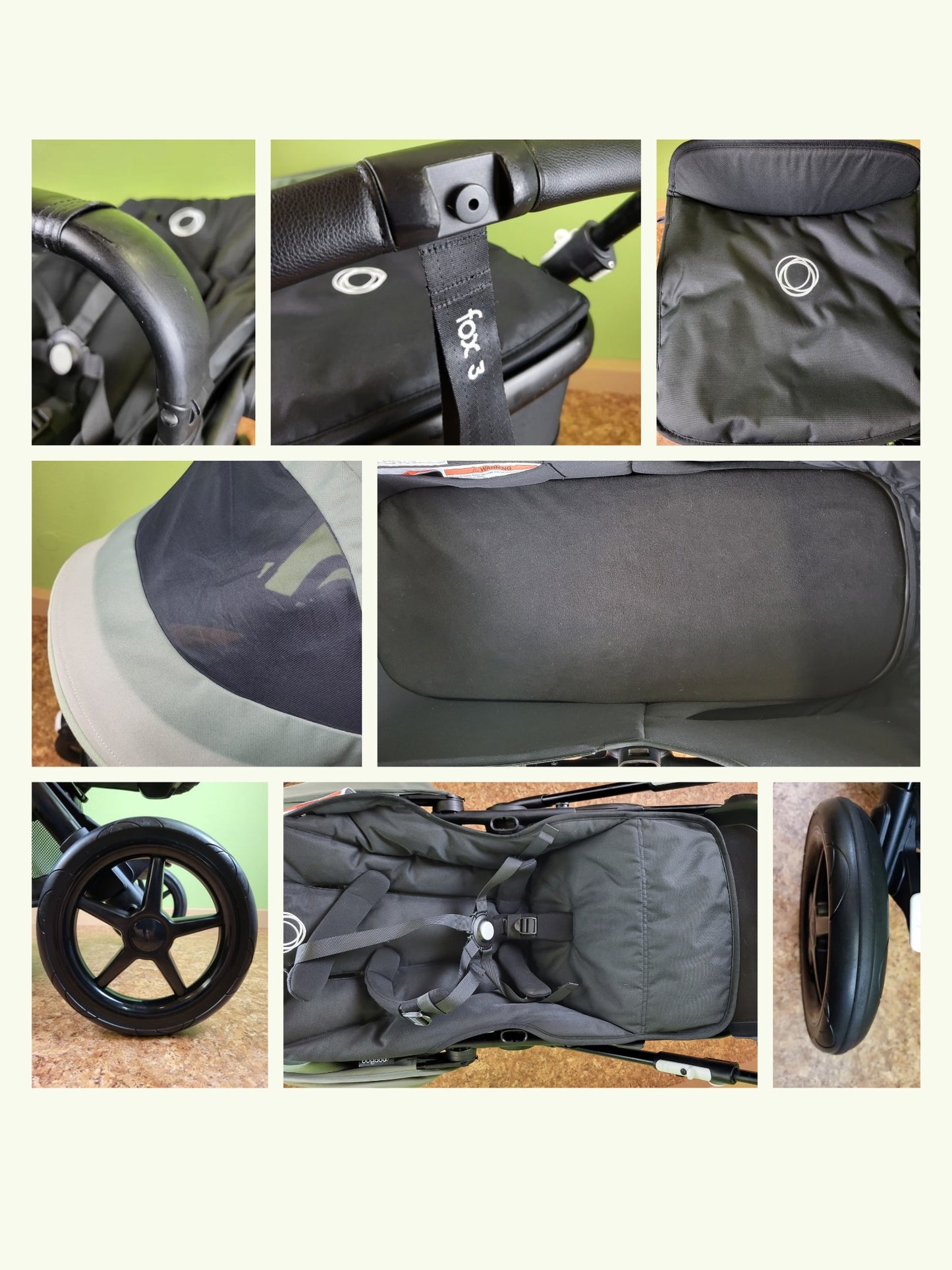 Bugaboo - Fox 3 Kombikinderwagen (sportsitz Und Babywanne)- Gutem Zustand Grüne / Gut Kinderwagen