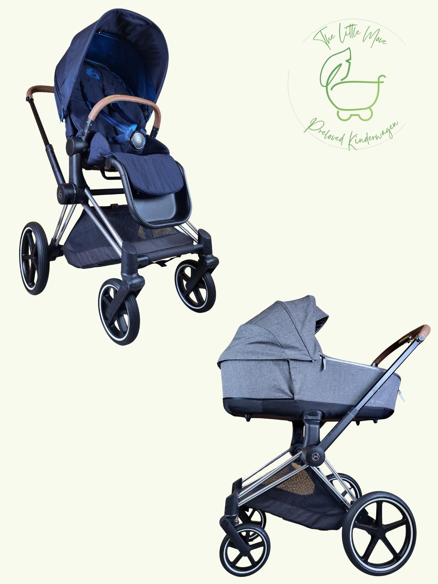 Cybex - Priam Kombikinderwagen (Sportsitz und Babywanne) - Blau in gutem Zustand