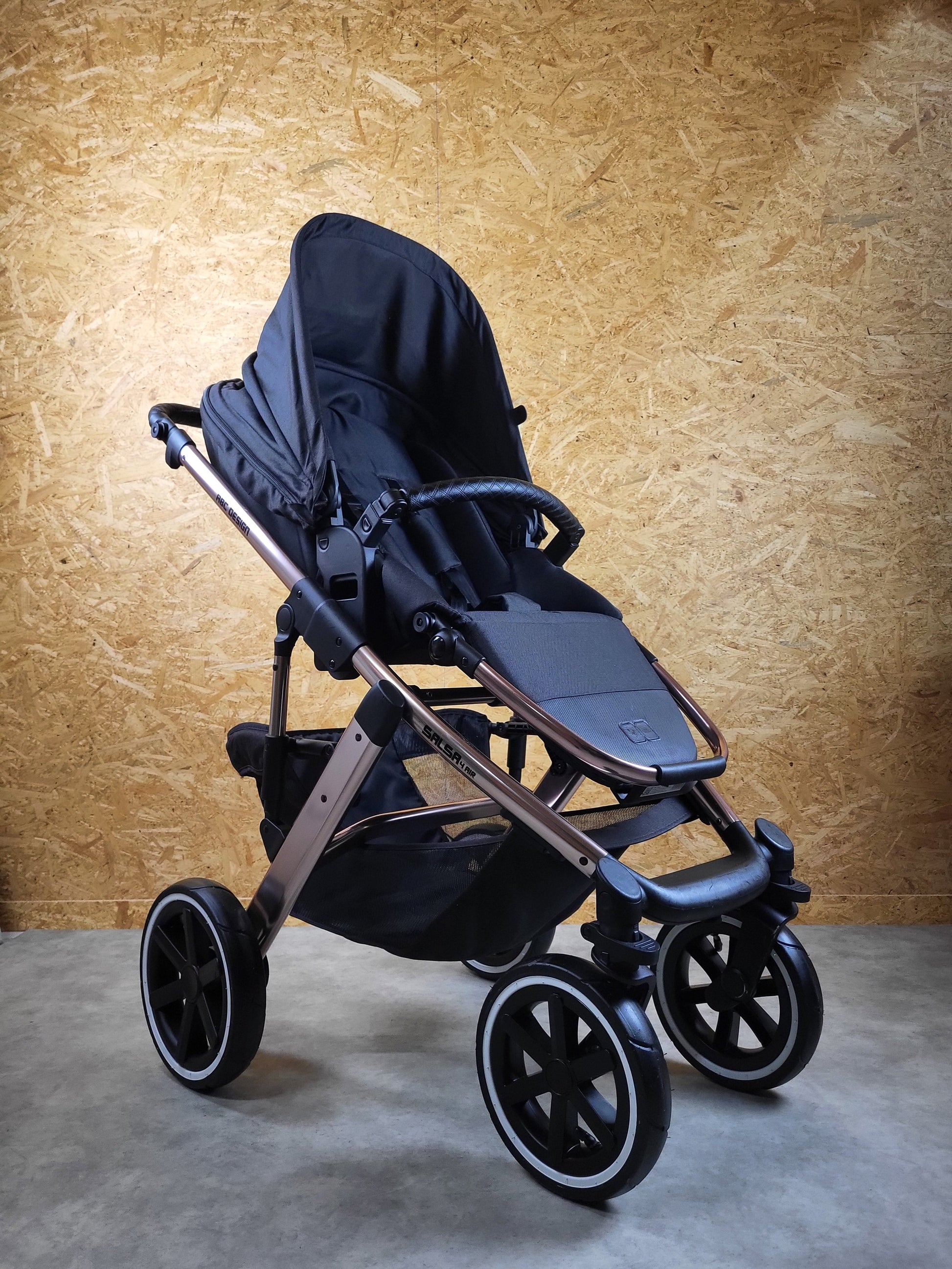 Abc Design - Salsa 4 Air Diamond Edition Kombikinderwagen - Rosé Schwarz - sehr Gutem Zustand / Gut Kinderwagen