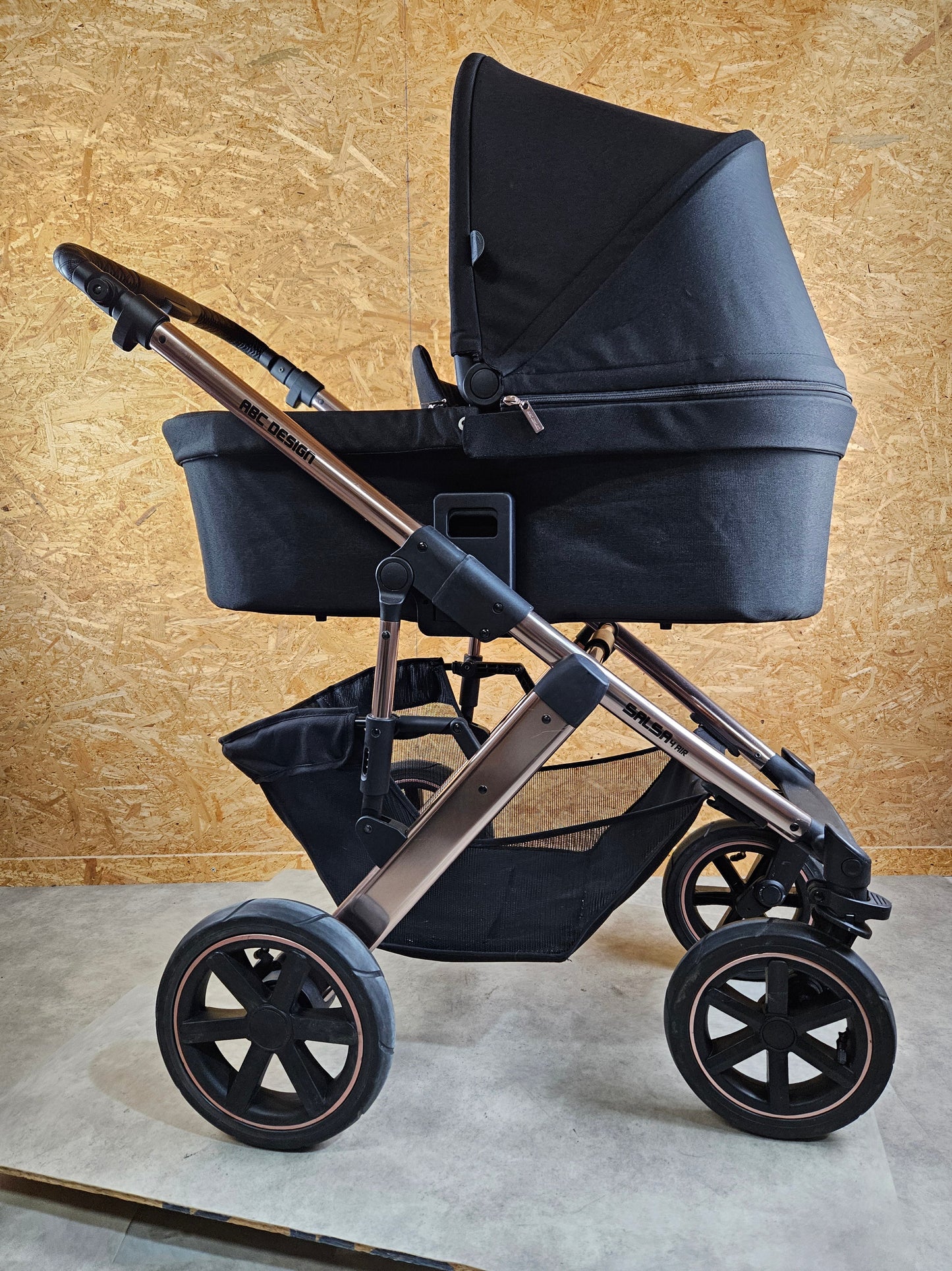 Abc Design - Salsa 4 Air Diamond Edition Kombikinderwagen - Rosé Schwarz - sehr Gutem Zustand / Gut Kinderwagen 31