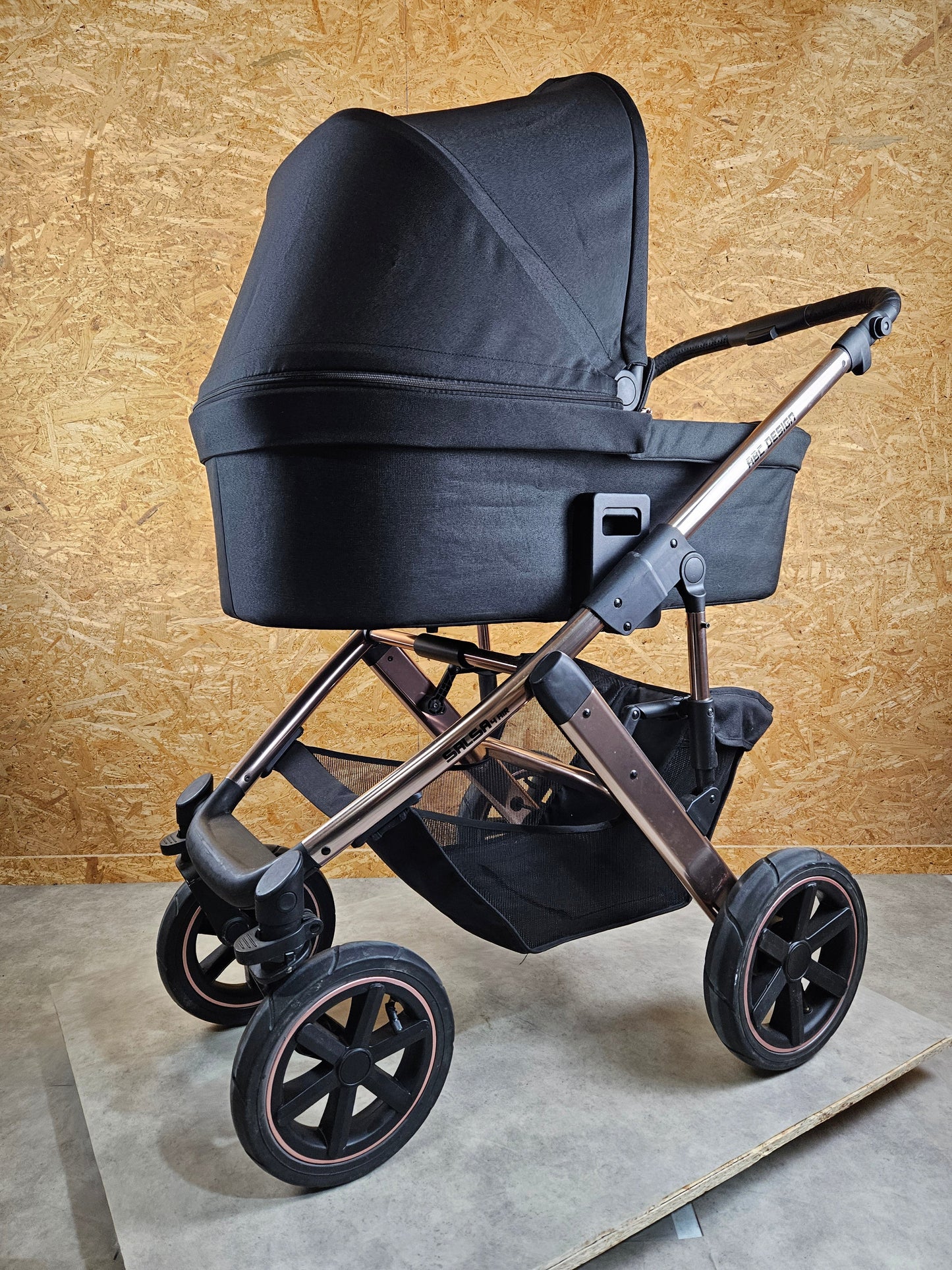 Abc Design - Salsa 4 Air Diamond Edition Kombikinderwagen - Rosé Schwarz - sehr Gutem Zustand / Gut Kinderwagen 24