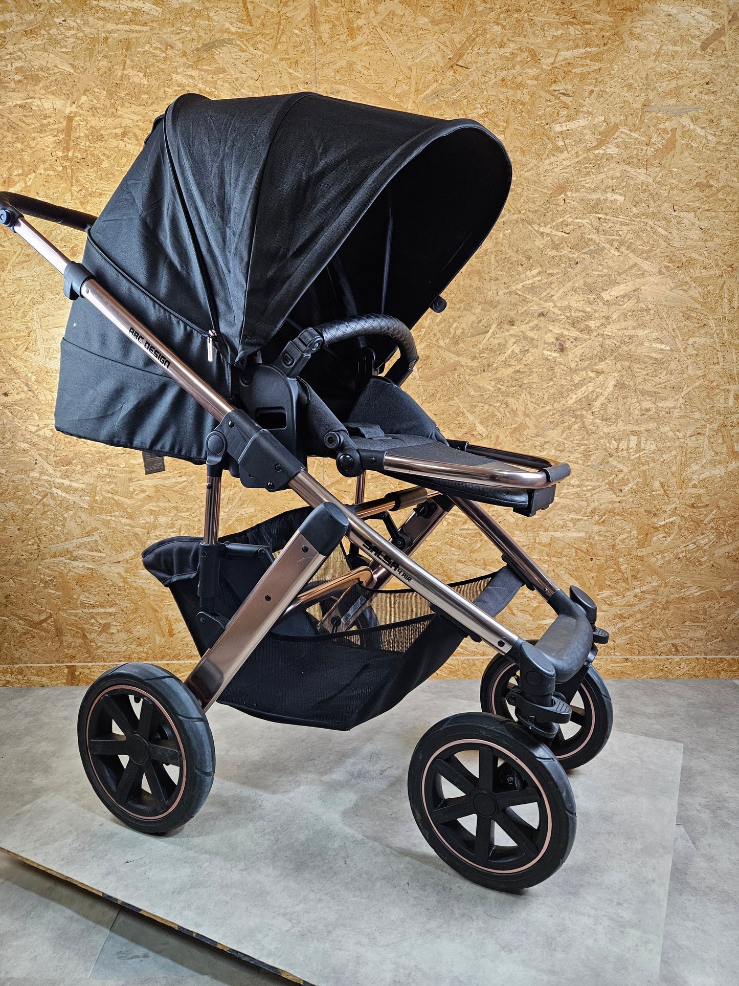 Abc Design - Salsa 4 Air Diamond Edition Kombikinderwagen - Rosé Schwarz - sehr Gutem Zustand / Gut Kinderwagen 15