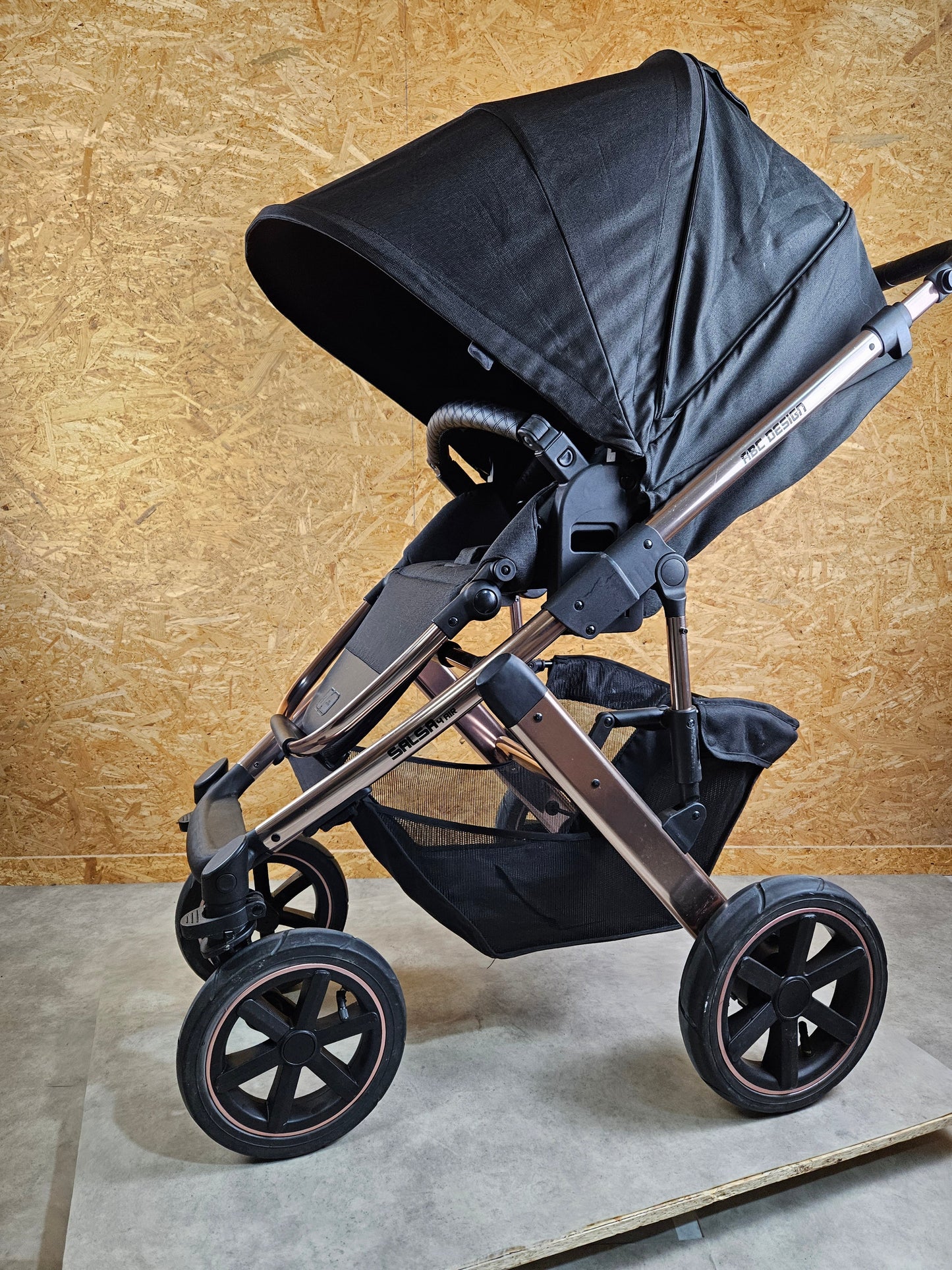 Abc Design - Salsa 4 Air Diamond Edition Kombikinderwagen - Rosé Schwarz - sehr Gutem Zustand / Gut Kinderwagen 14