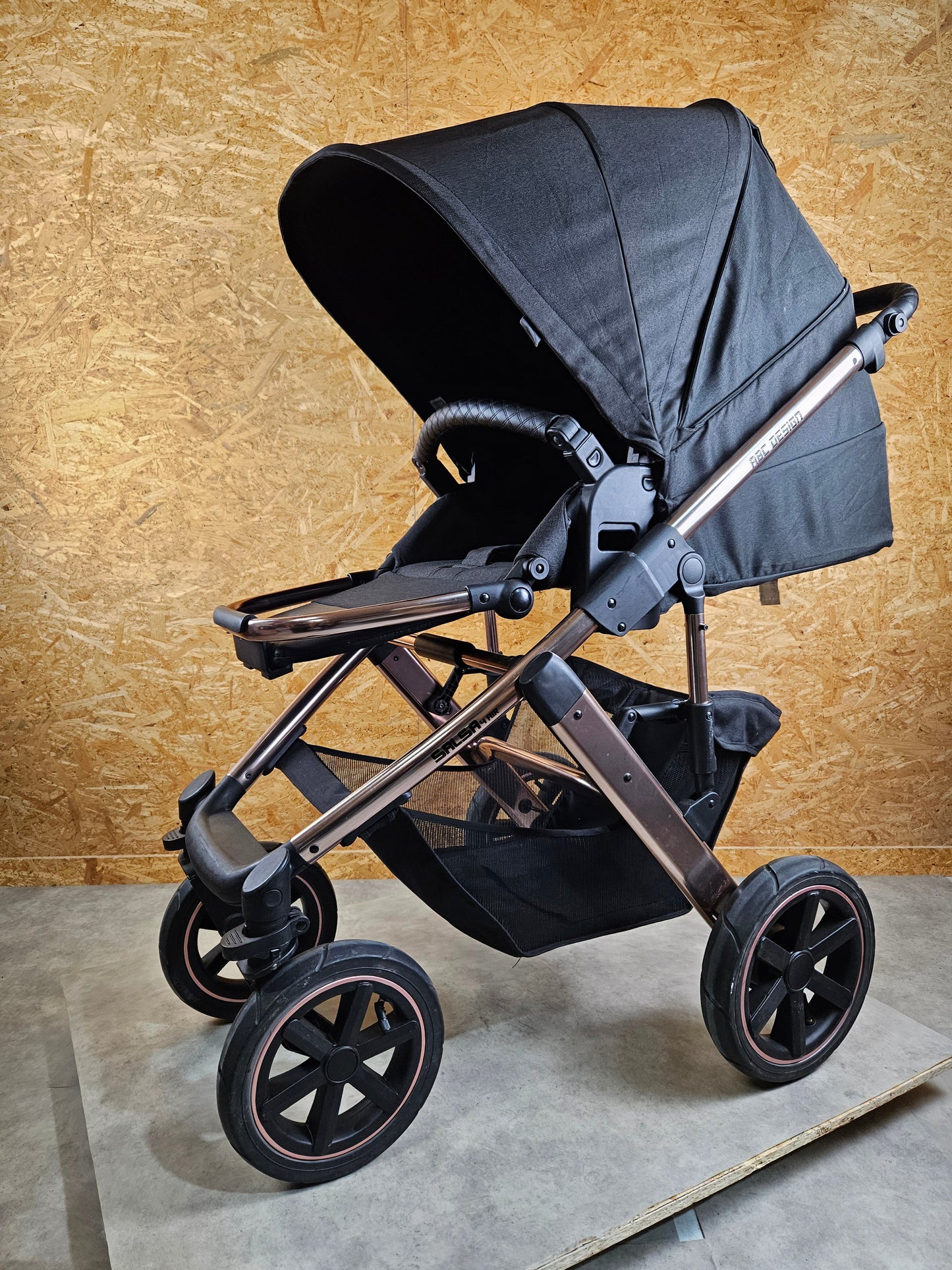 Abc Design - Salsa 4 Air Diamond Edition Kombikinderwagen - Rosé Schwarz - sehr Gutem Zustand / Gut Kinderwagen 19