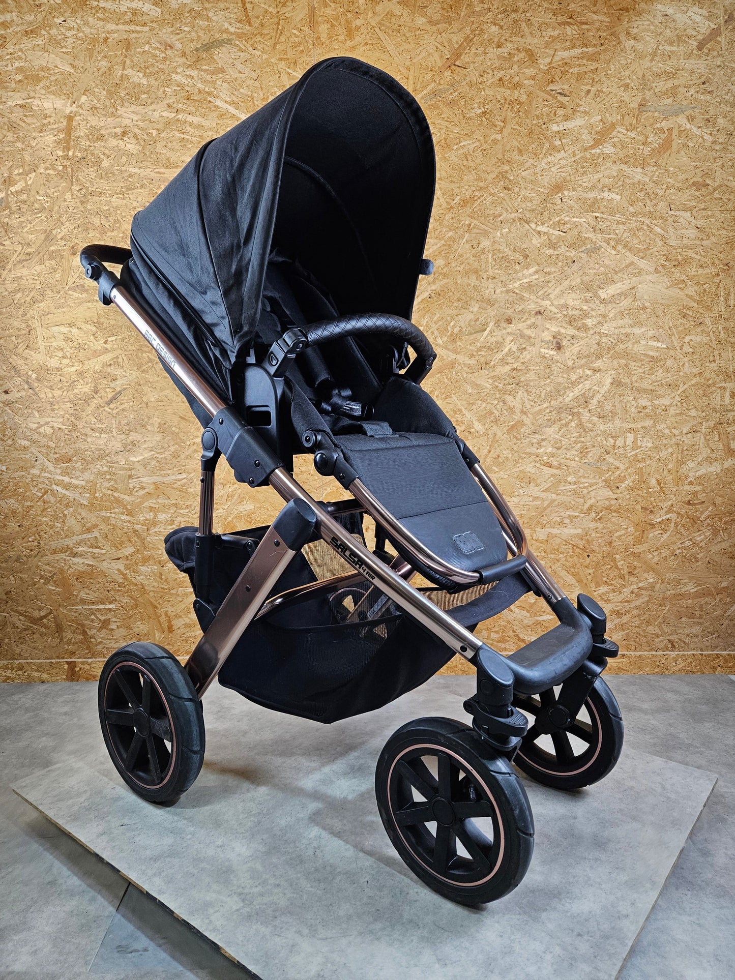 Abc Design - Salsa 4 Air Diamond Edition Kombikinderwagen - Rosé Schwarz - sehr Gutem Zustand / Gut Kinderwagen 8