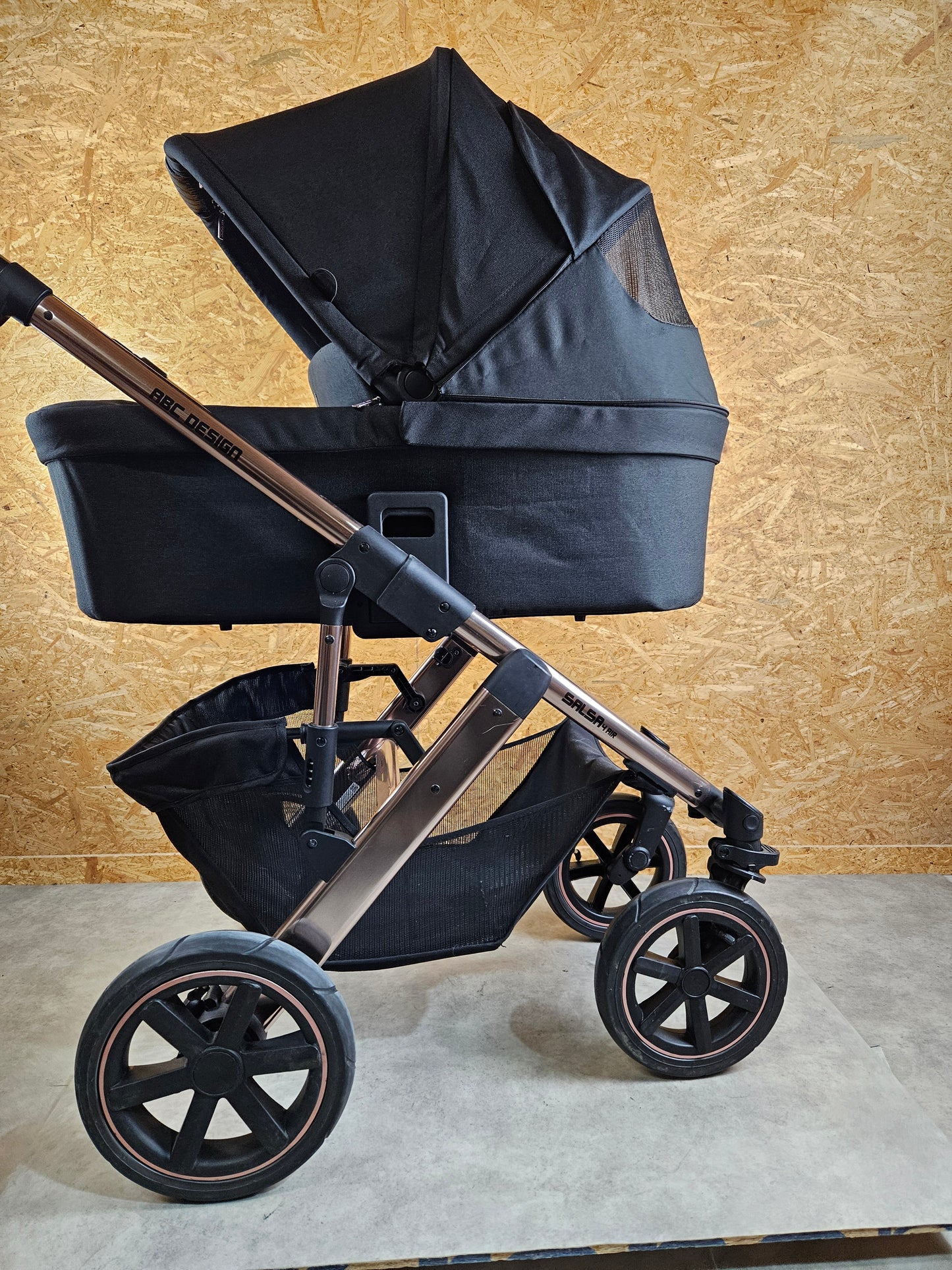 Abc Design - Salsa 4 Air Diamond Edition Kombikinderwagen - Rosé Schwarz - sehr Gutem Zustand / Gut Kinderwagen 35