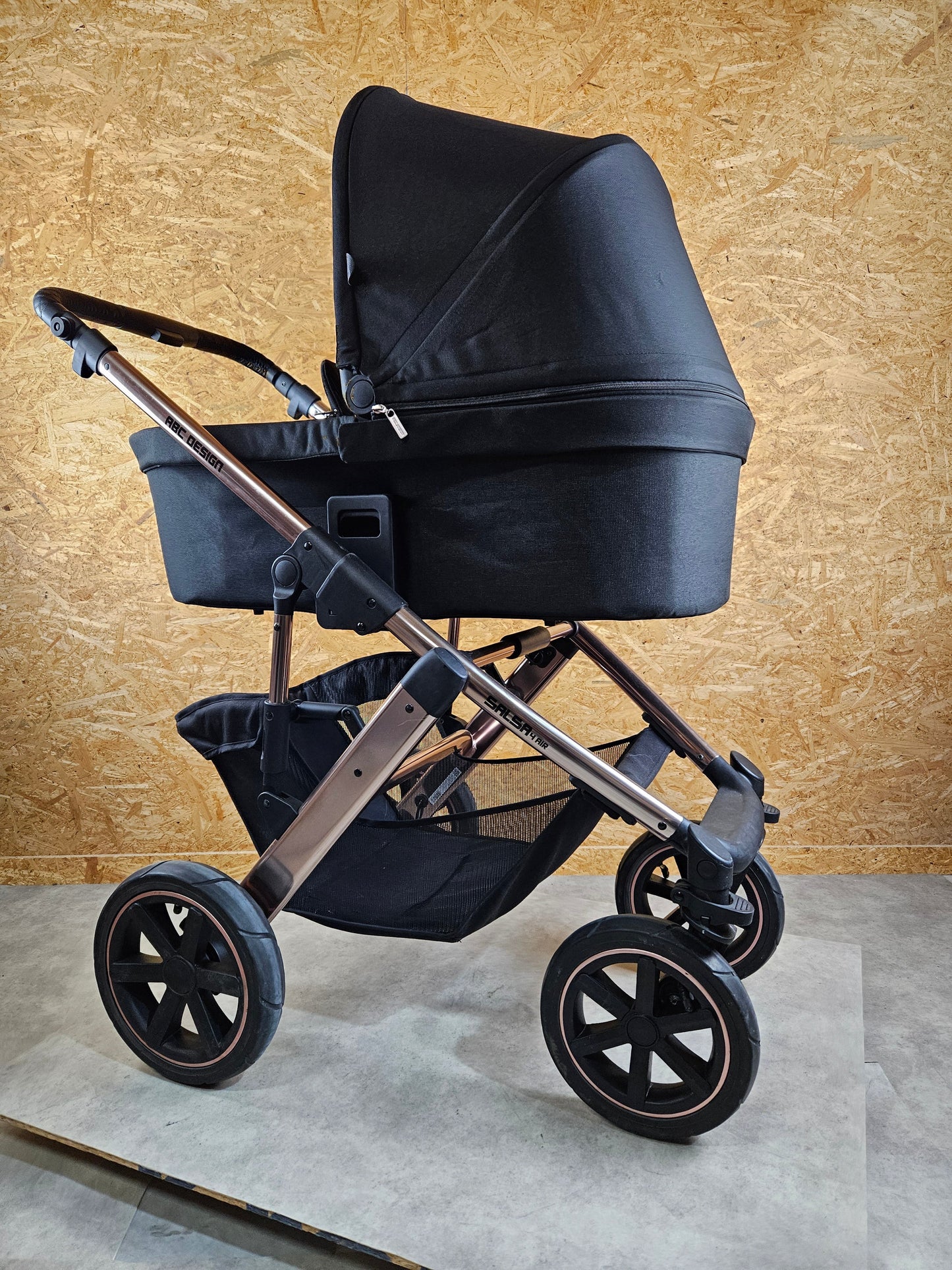 Abc Design - Salsa 4 Air Diamond Edition Kombikinderwagen - Rosé Schwarz - sehr Gutem Zustand / Gut Kinderwagen 25
