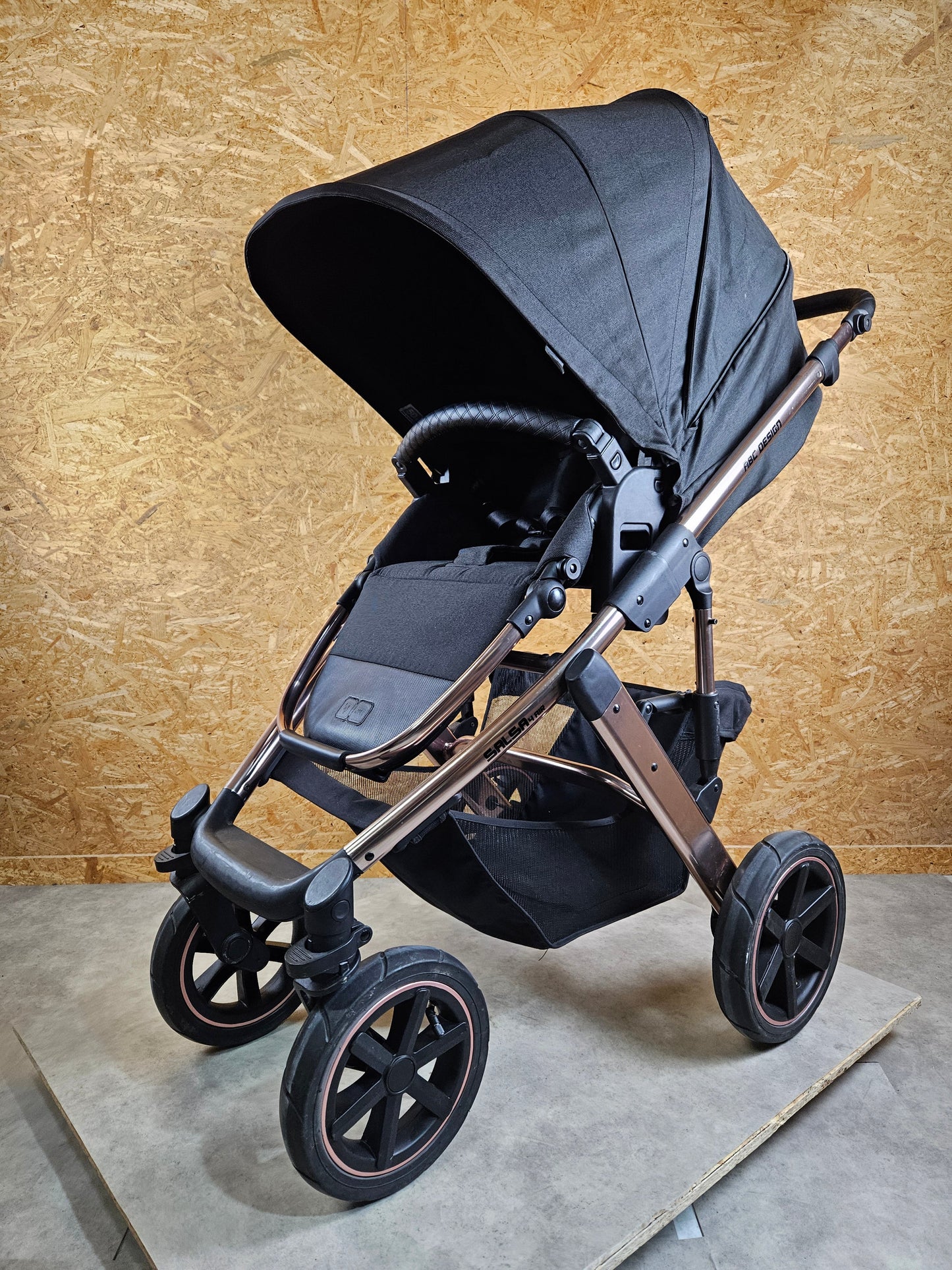 Abc Design - Salsa 4 Air Diamond Edition Kombikinderwagen - Rosé Schwarz - sehr Gutem Zustand / Gut Kinderwagen 13
