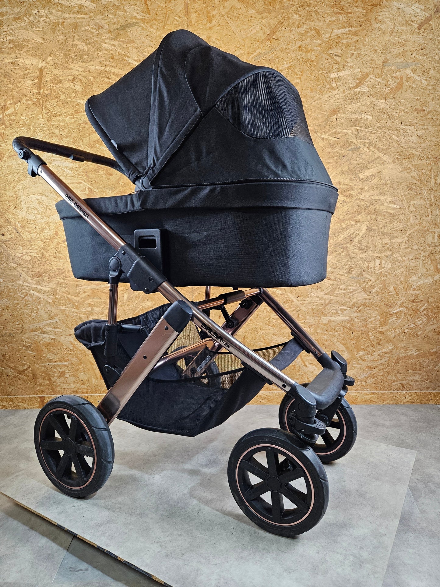 Abc Design - Salsa 4 Air Diamond Edition Kombikinderwagen - Rosé Schwarz - sehr Gutem Zustand / Gut Kinderwagen 36