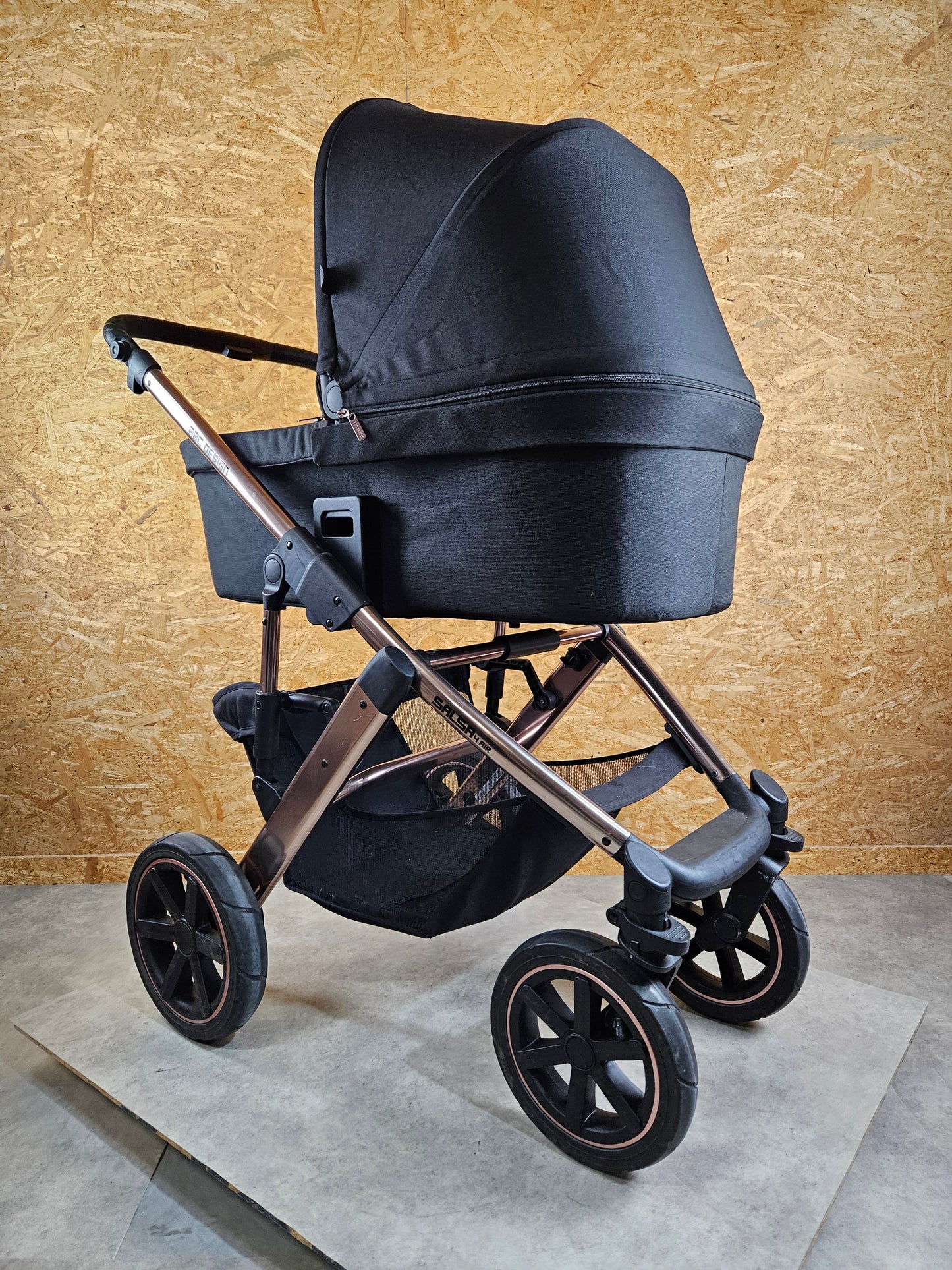Abc Design - Salsa 4 Air Diamond Edition Kombikinderwagen - Rosé Schwarz - sehr Gutem Zustand / Gut Kinderwagen 26
