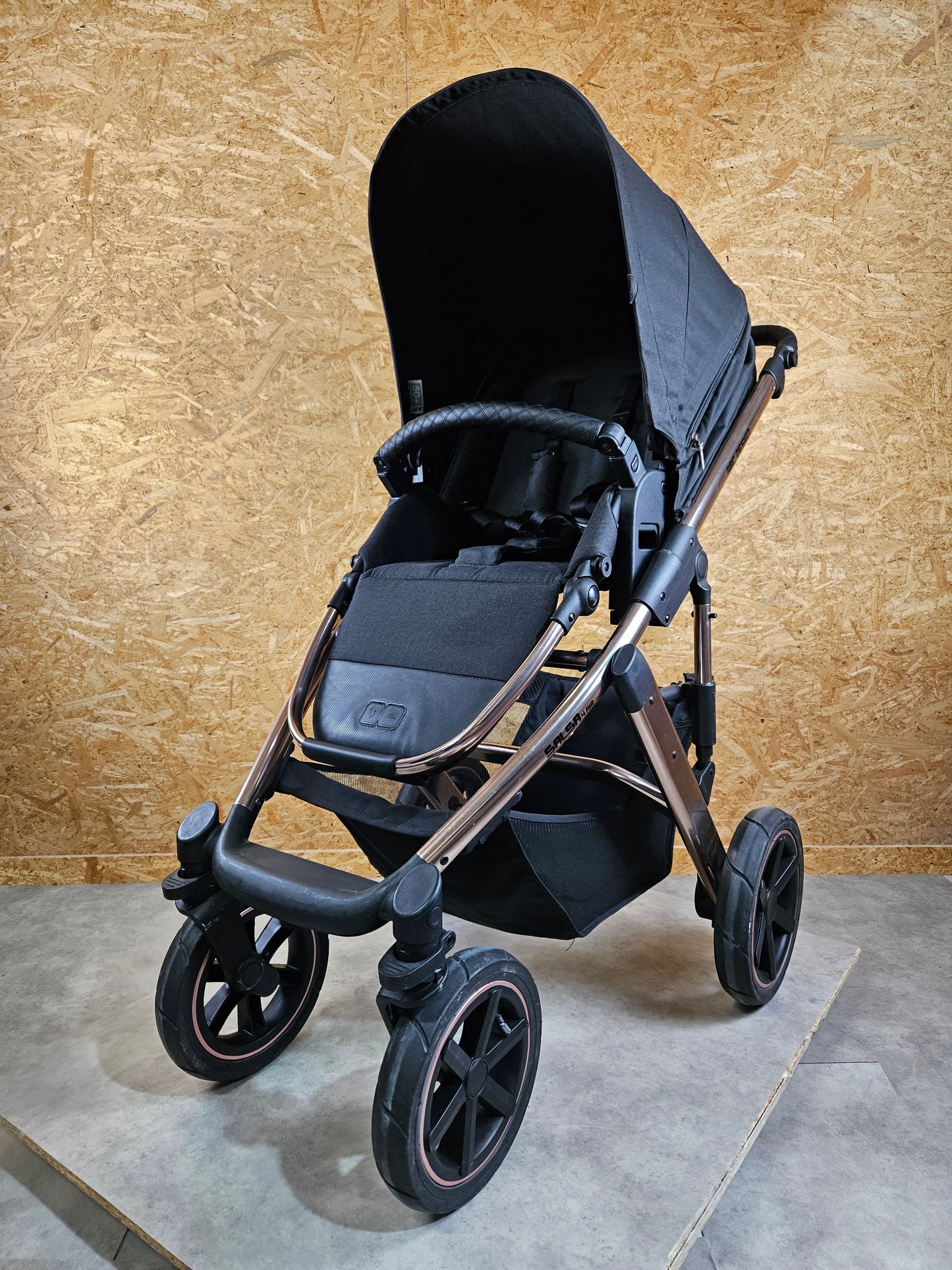 Abc Design - Salsa 4 Air Diamond Edition Kombikinderwagen - Rosé Schwarz - sehr Gutem Zustand / Gut Kinderwagen