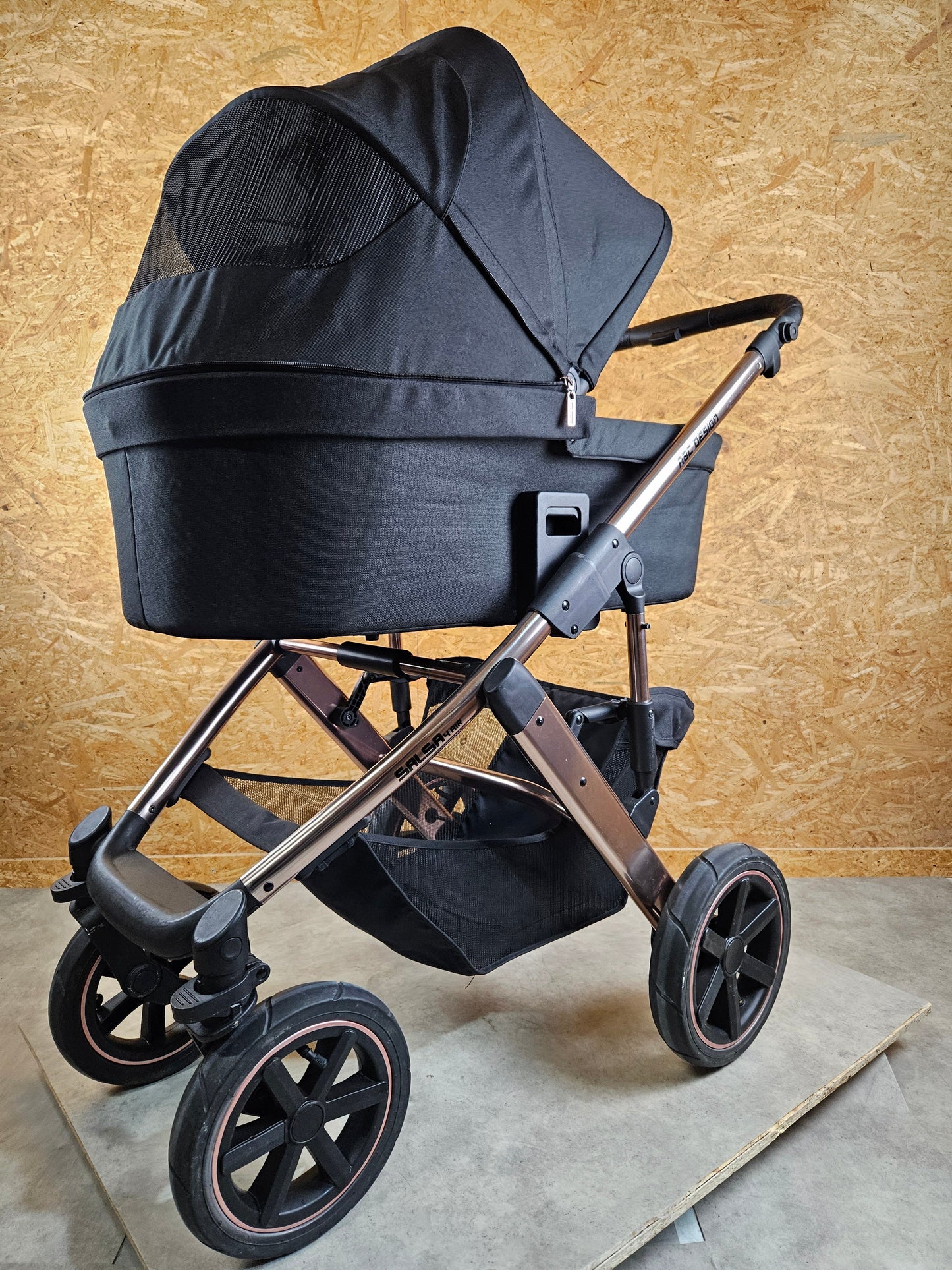 Abc Design - Salsa 4 Air Diamond Edition Kombikinderwagen - Rosé Schwarz - sehr Gutem Zustand / Gut Kinderwagen 34