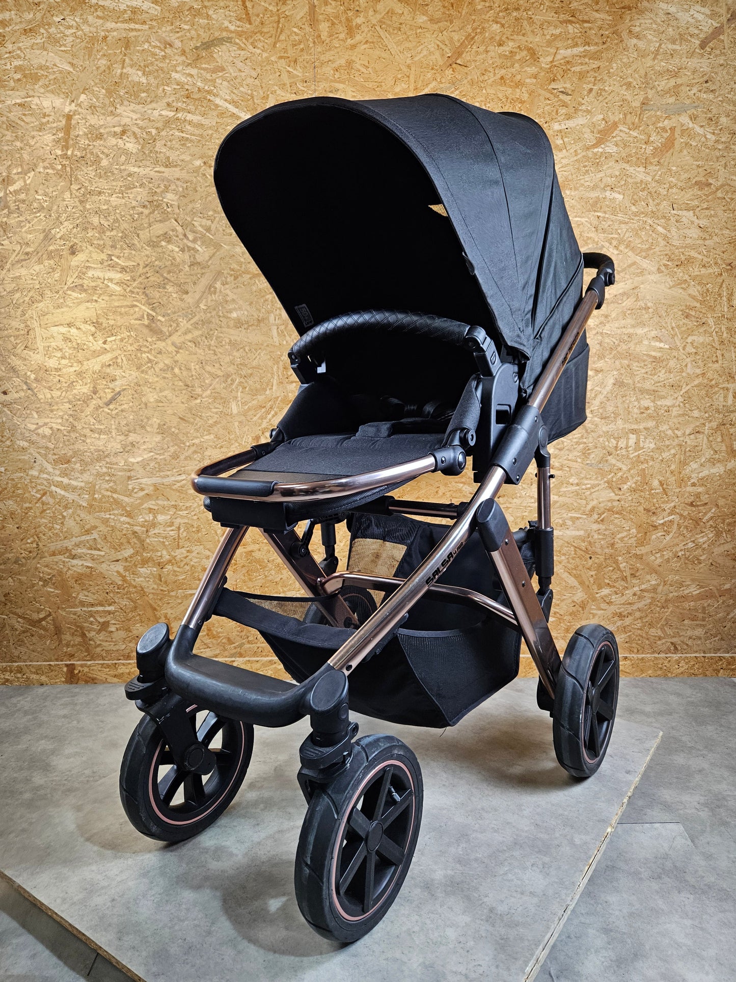 Abc Design - Salsa 4 Air Diamond Edition Kombikinderwagen - Rosé Schwarz - sehr Gutem Zustand / Gut Kinderwagen 17