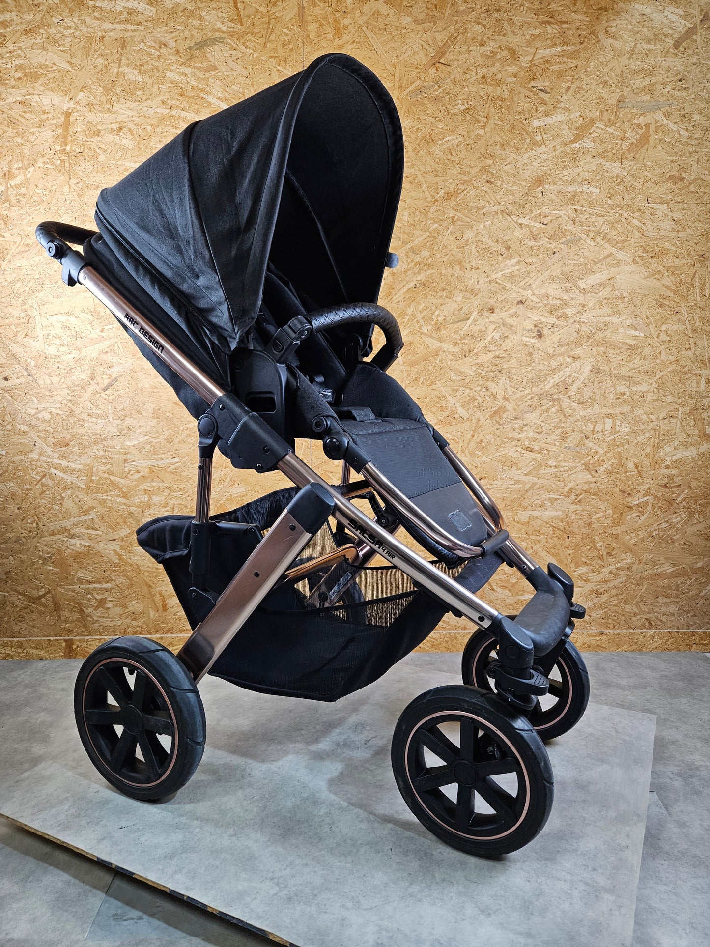 Abc Design - Salsa 4 Air Diamond Edition Kombikinderwagen - Rosé Schwarz - sehr Gutem Zustand / Gut Kinderwagen 6