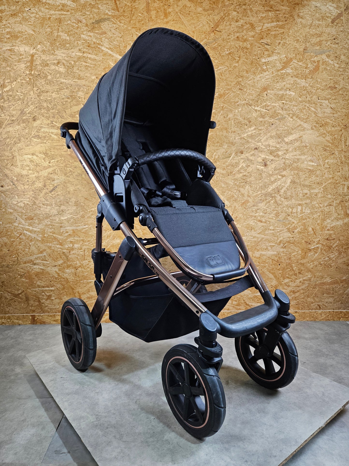 Abc Design - Salsa 4 Air Diamond Edition Kombikinderwagen - Rosé Schwarz - sehr Gutem Zustand / Gut Kinderwagen 7