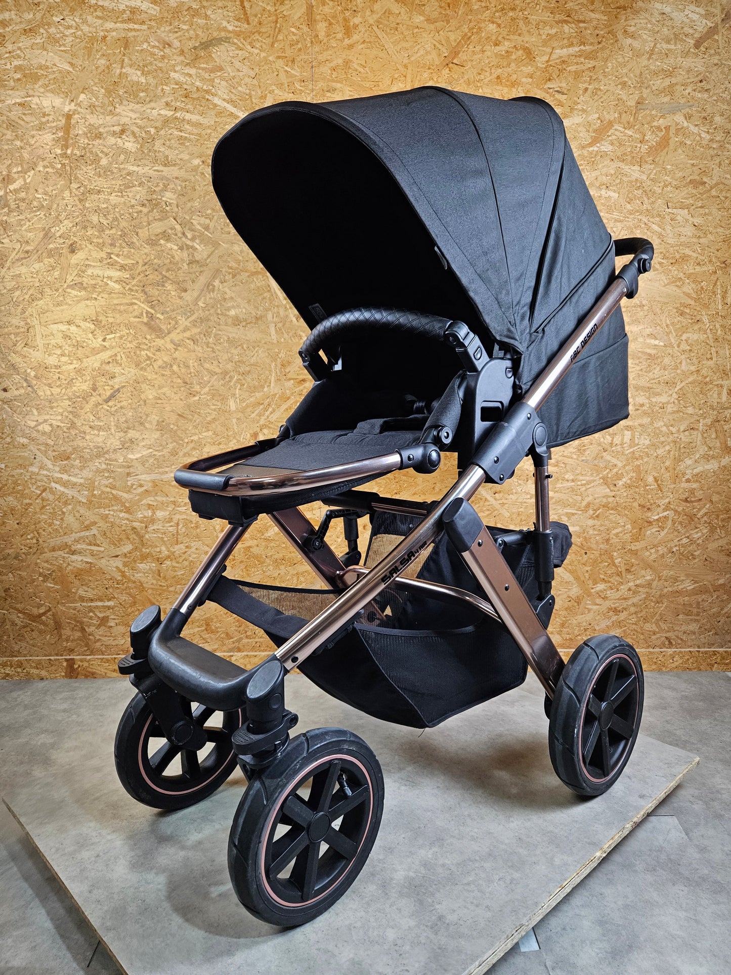 Abc Design - Salsa 4 Air Diamond Edition Kombikinderwagen - Rosé Schwarz - sehr Gutem Zustand / Gut Kinderwagen 18