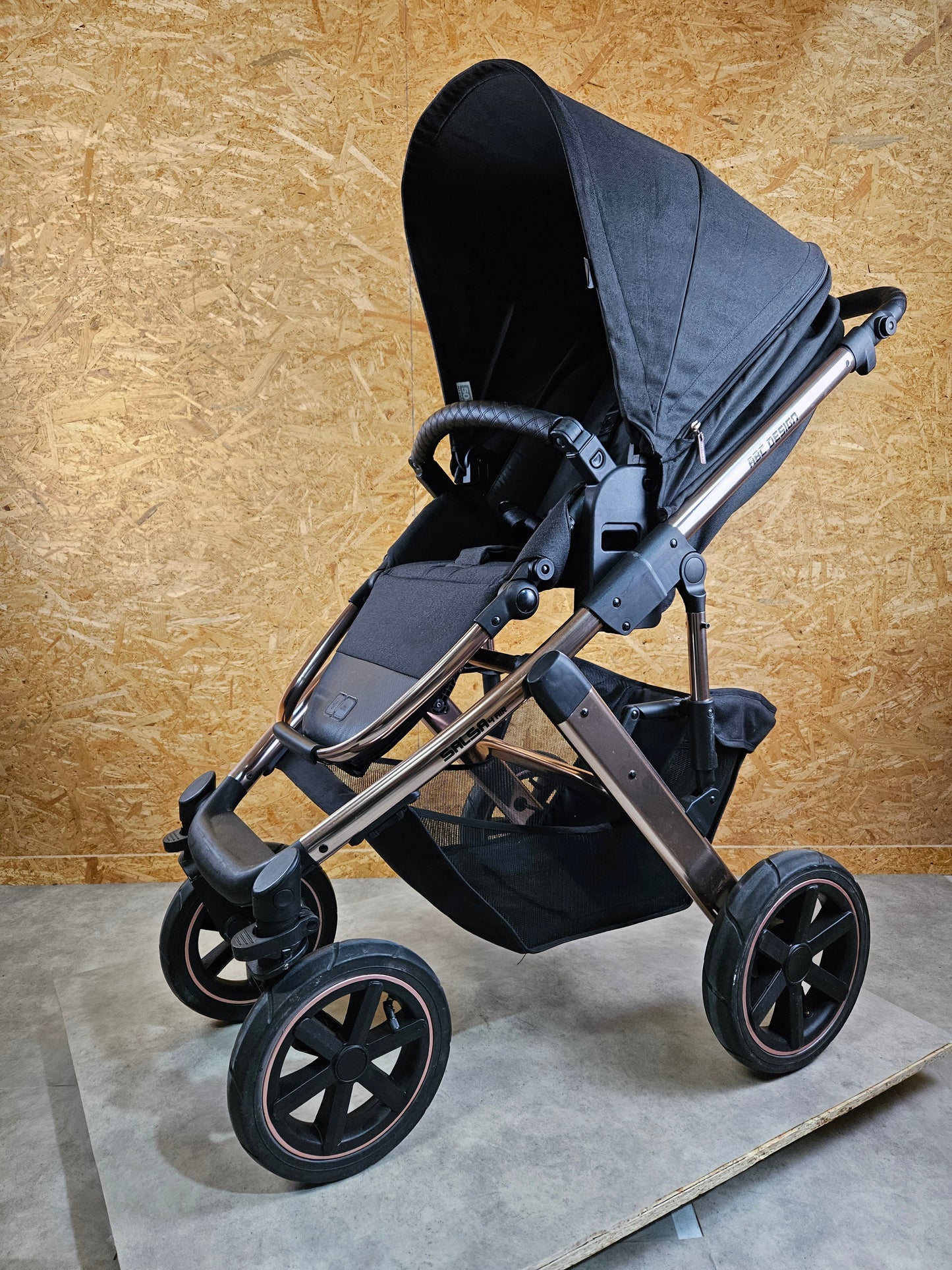 Abc Design - Salsa 4 Air Diamond Edition Kombikinderwagen - Rosé Schwarz - sehr Gutem Zustand / Gut Kinderwagen 5