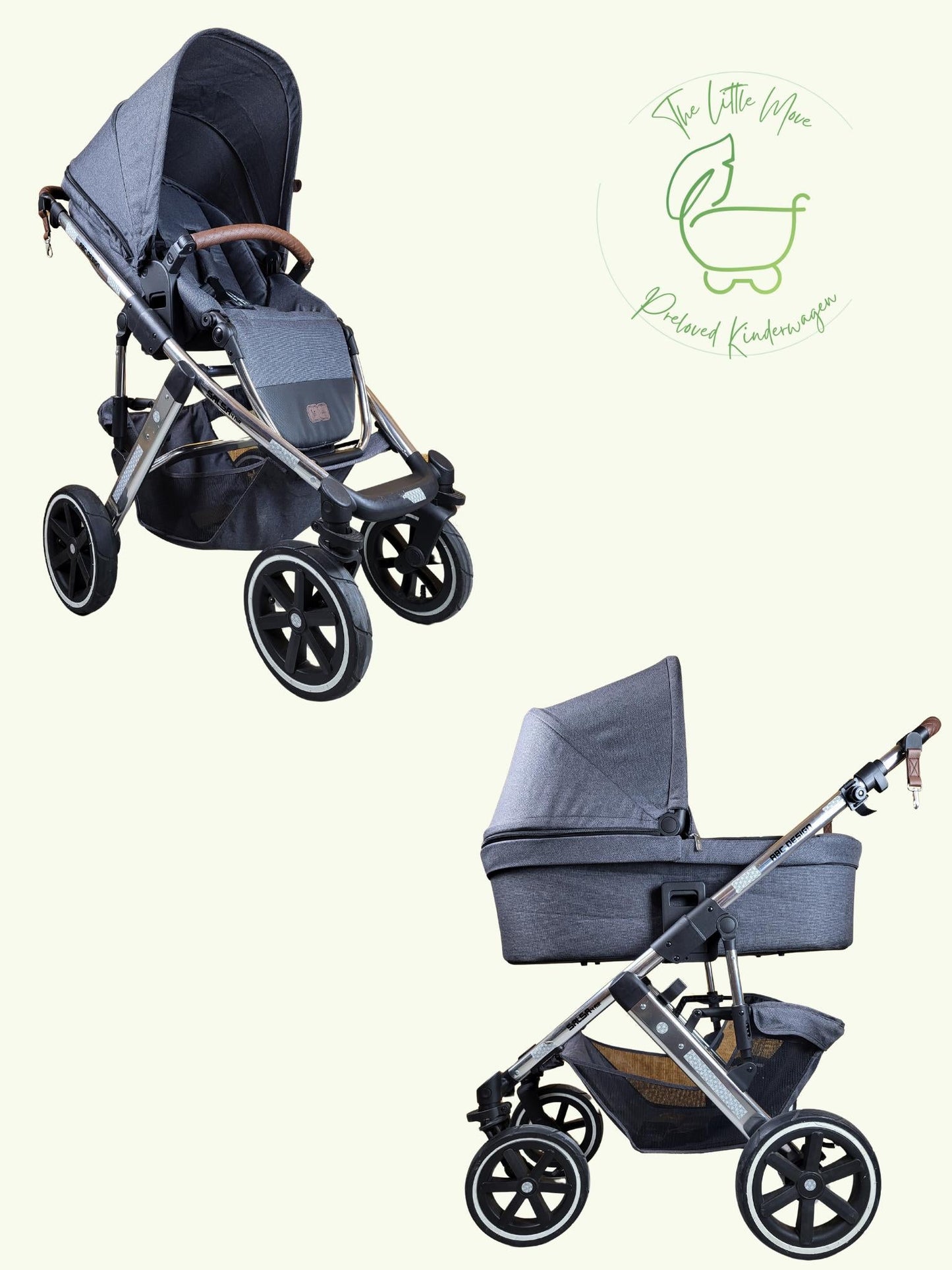 Abc Design - Salsa 4 Air Diamond Edition Kombikinderwagen (sportsitz und Babywanne) - Grau - sehr Gutem Zustand / Gut
