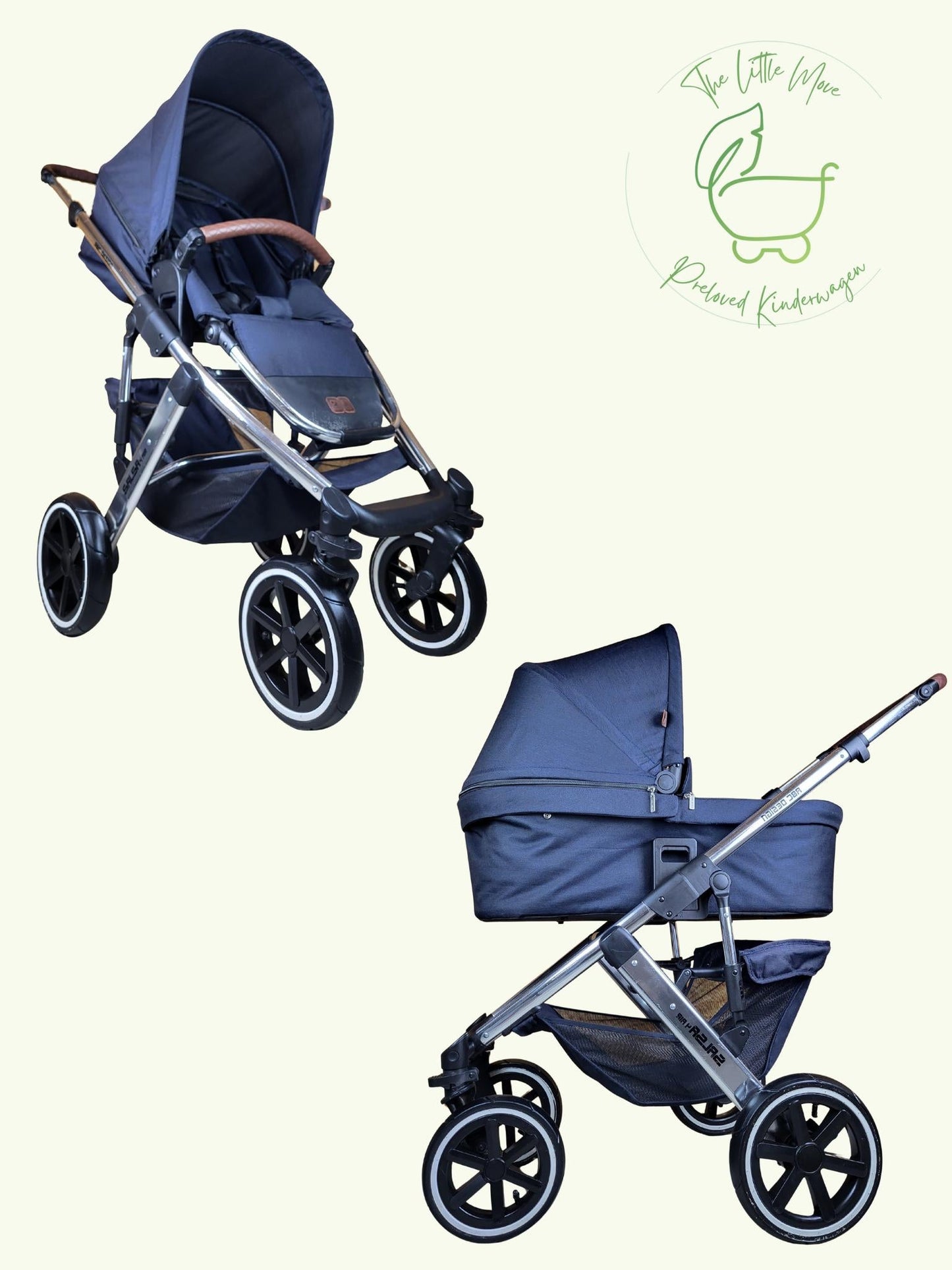 ABC Design - Salsa 4 Air Diamond Edition Kombikinderwagen (Sportsitz und Babywanne) - Blau in gutem Zustand
