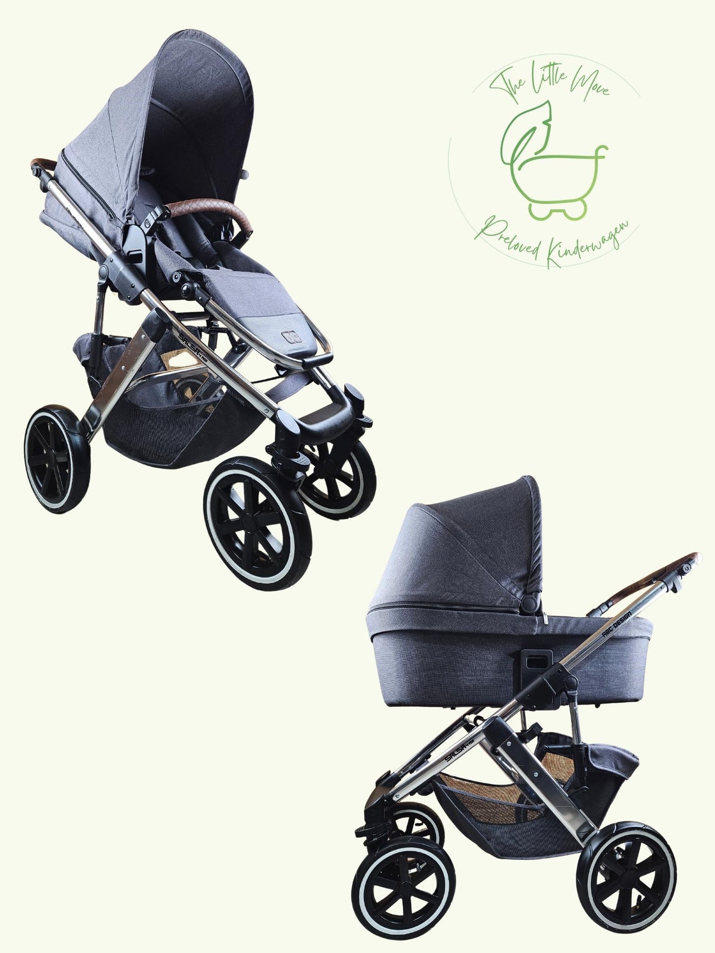 Abc Design - Salsa 4 Air Diamond Edition Kombikinderwagen (sportsitz und Babywanne) - Grau in Gutem Zustand Gut