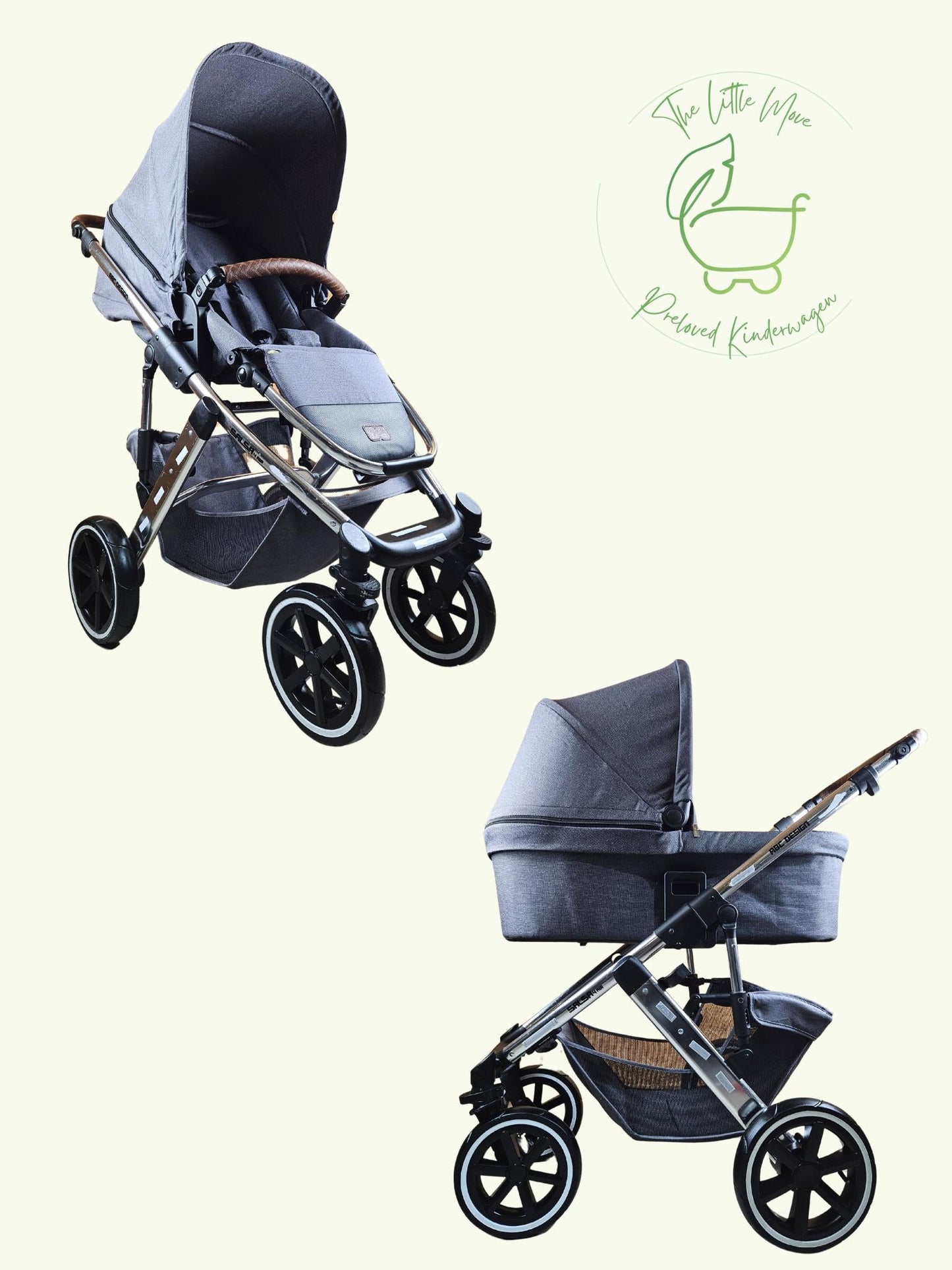 Abc Design - Salsa 4 Air Diamond Edition Kombikinderwagen (sportsitz und Babywanne) - Grau in Gutem Zustand Kinderwagen
