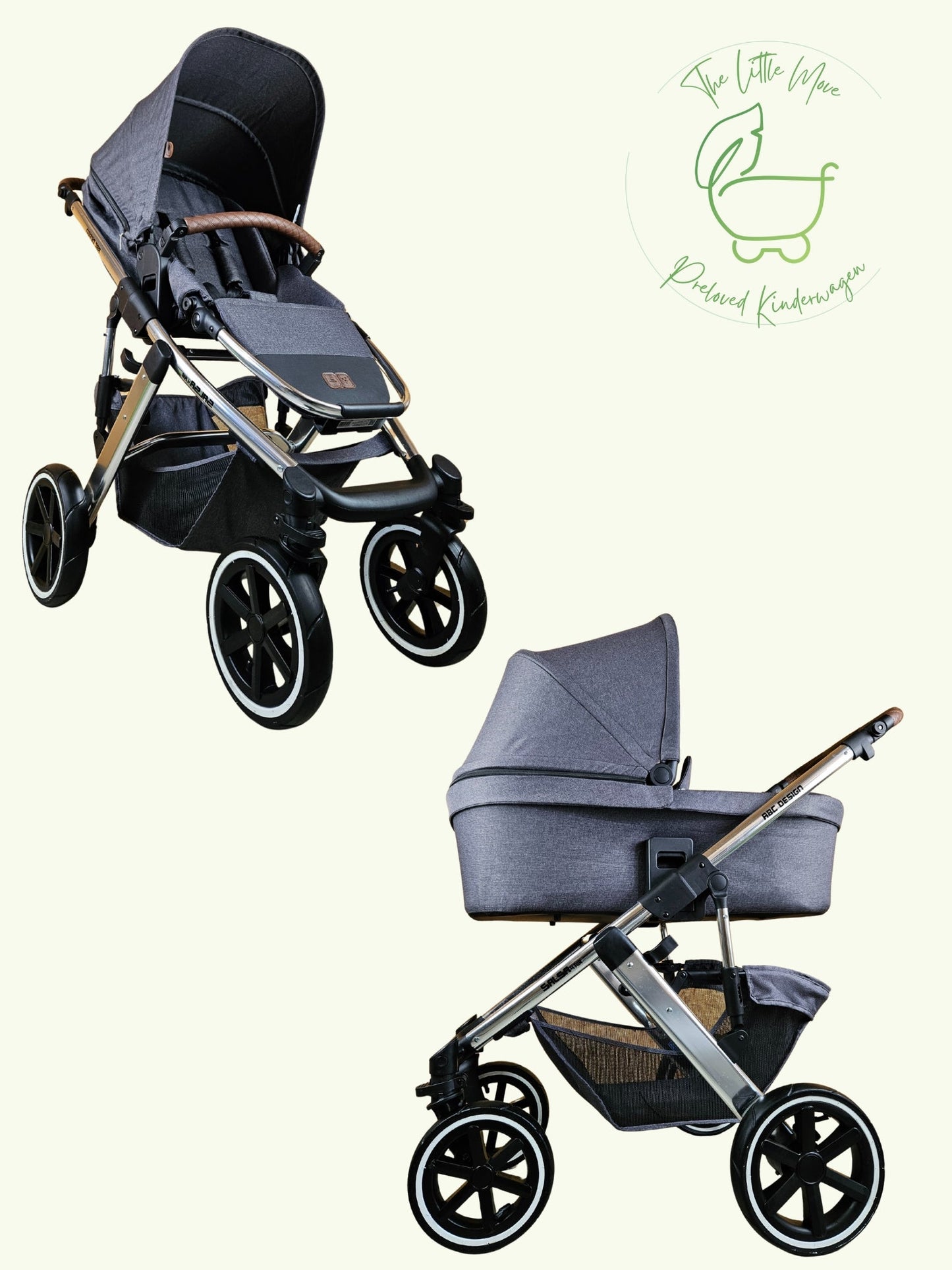 ABC Design - Salsa 4 Air Kombikinderwagen (Sportsitz und Babywanne) - Asphalt in sehr gutem Zustand