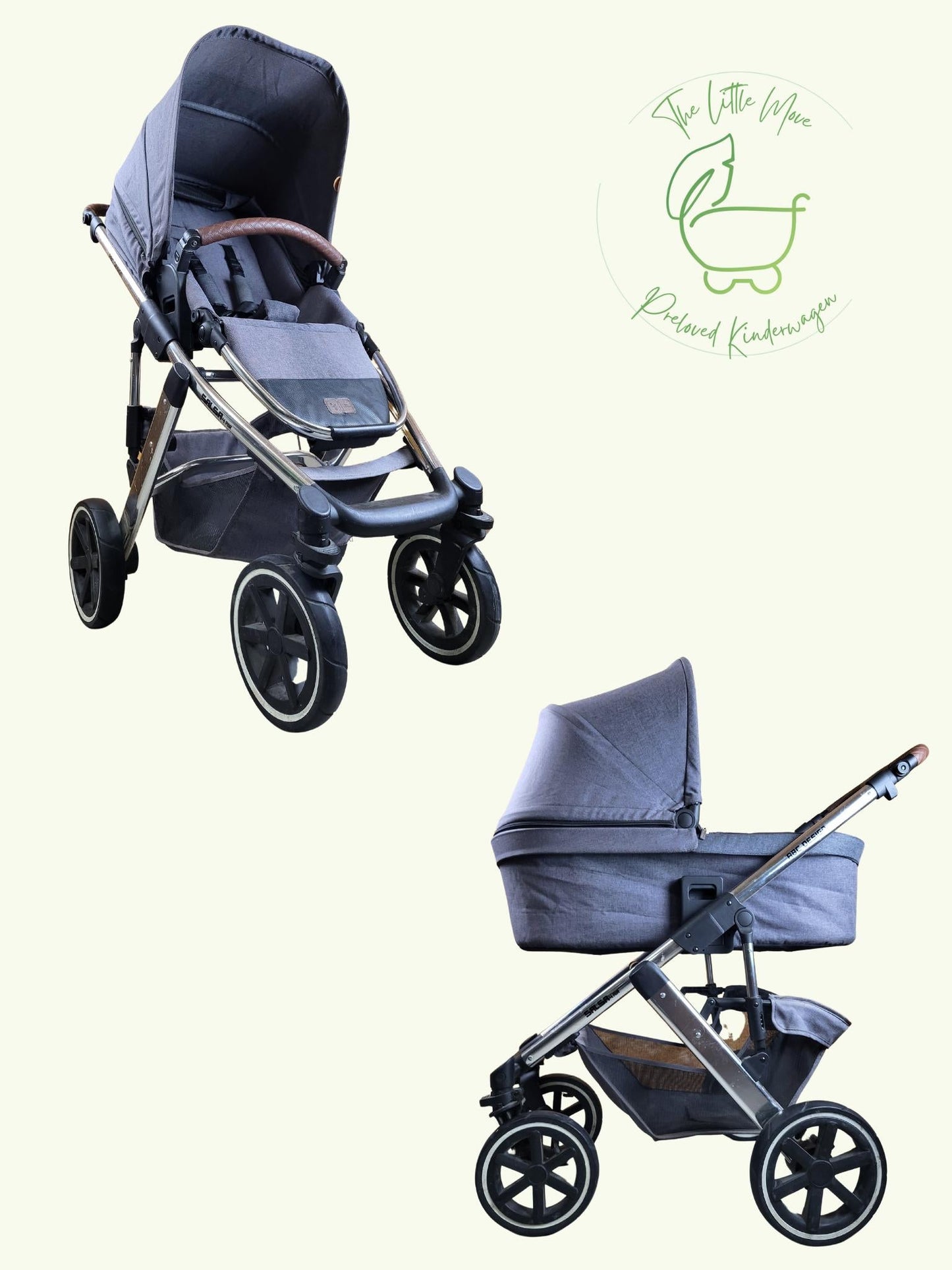 Abc Design - Salsa 4 Air Kombikinderwagen (sportsitz und Babywanne) Grau in Gutem Zustand / Gut Kinderwagen 1