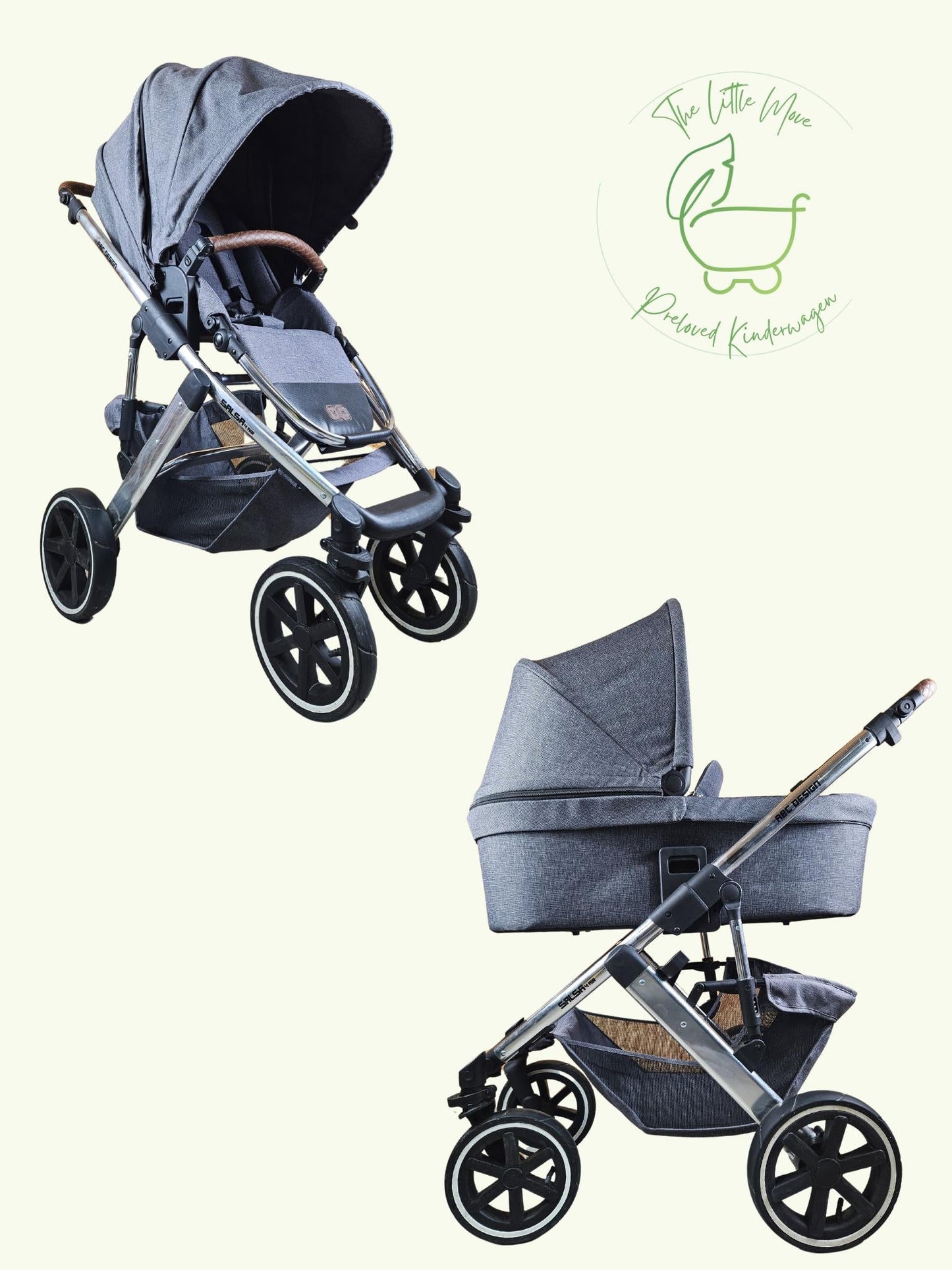 Abc Design - Salsa 4 Air Kombikinderwagen (sportsitz und Babywanne) Grau in Gutem Zustand Kinderwagen 1