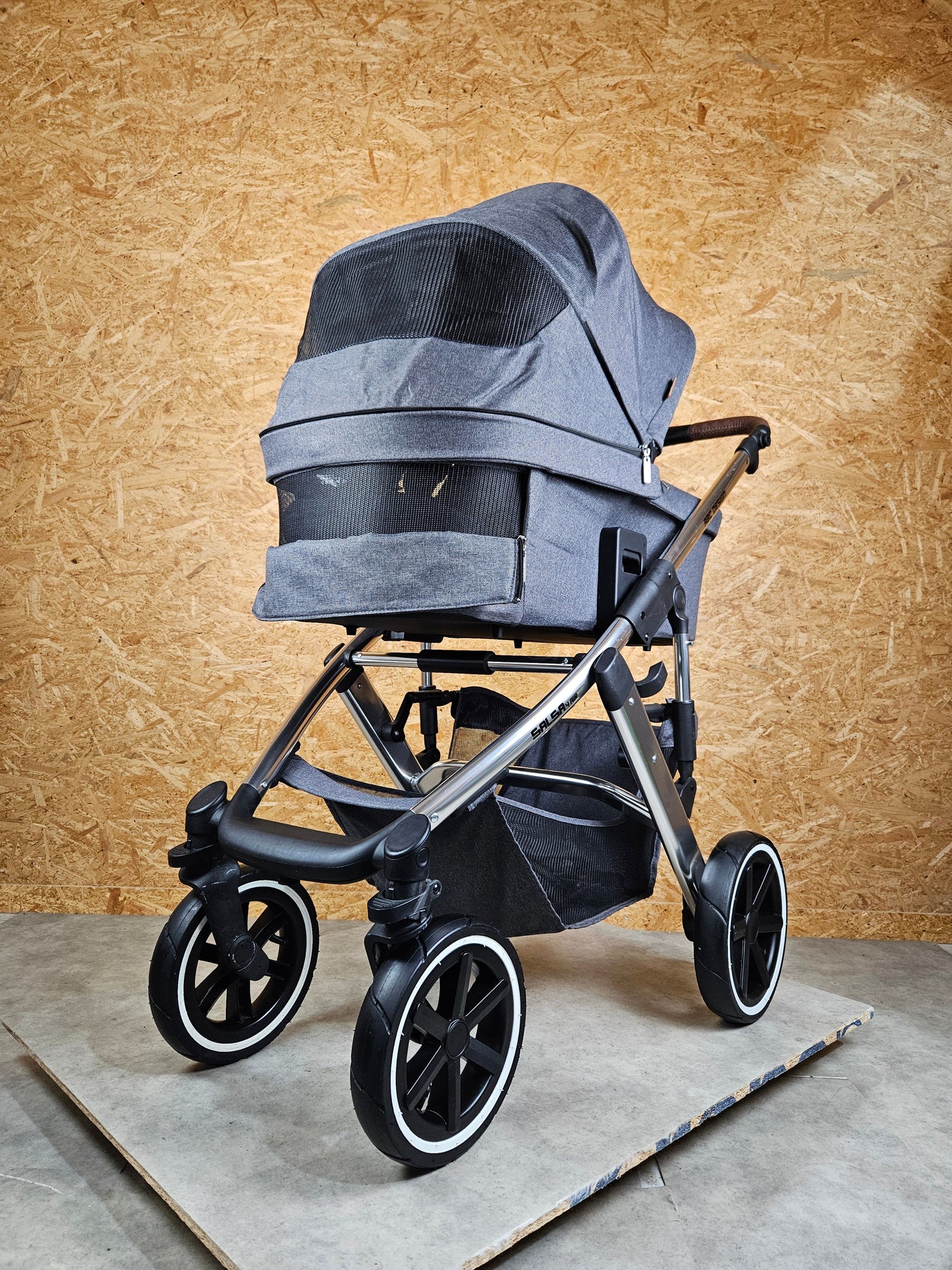 ABC Design - Salsa 4 Air Kombikinderwagen (Sportsitz und Babywanne mit Belüftung) - Asphalt in gutem Zustand