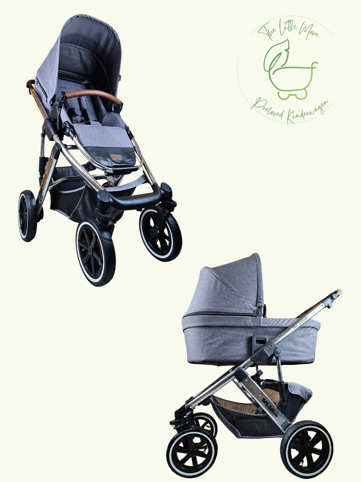 Abc Design - Salsa 4 Air Kombikinderwagen (sportsitz und Babywanne) - Asphalt in Gutem Zustand Kinderwagen 1