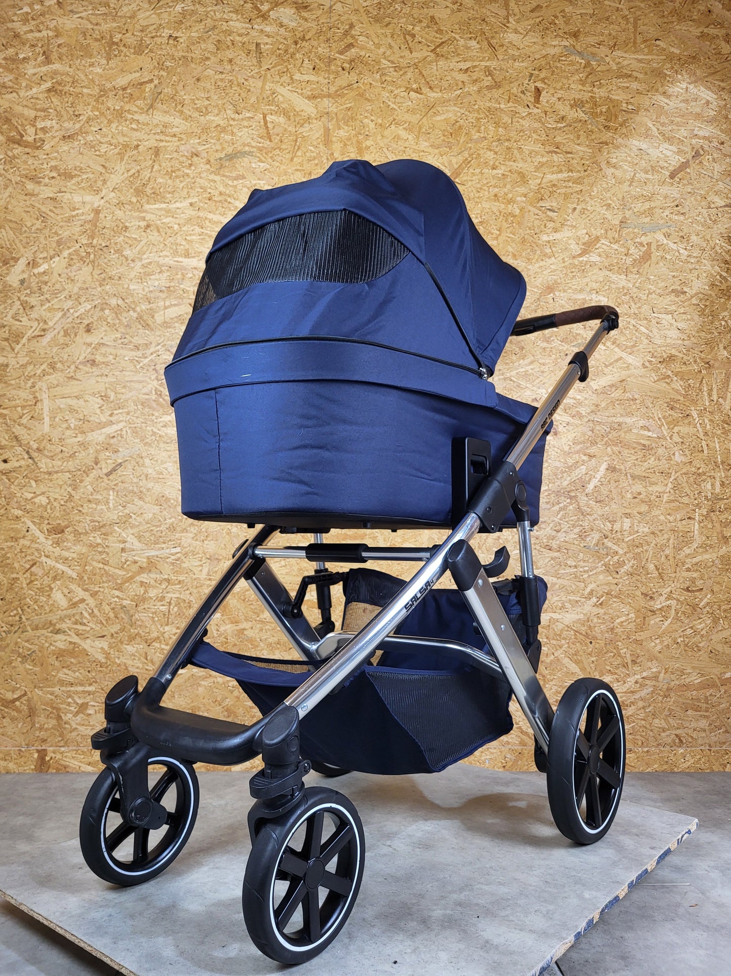 ABC-Design - Salsa 4 Kombikinderwagen (Sportsitz und Babywanne mit Fußsack und Wickeltasche) - Blau in gutem Zustand