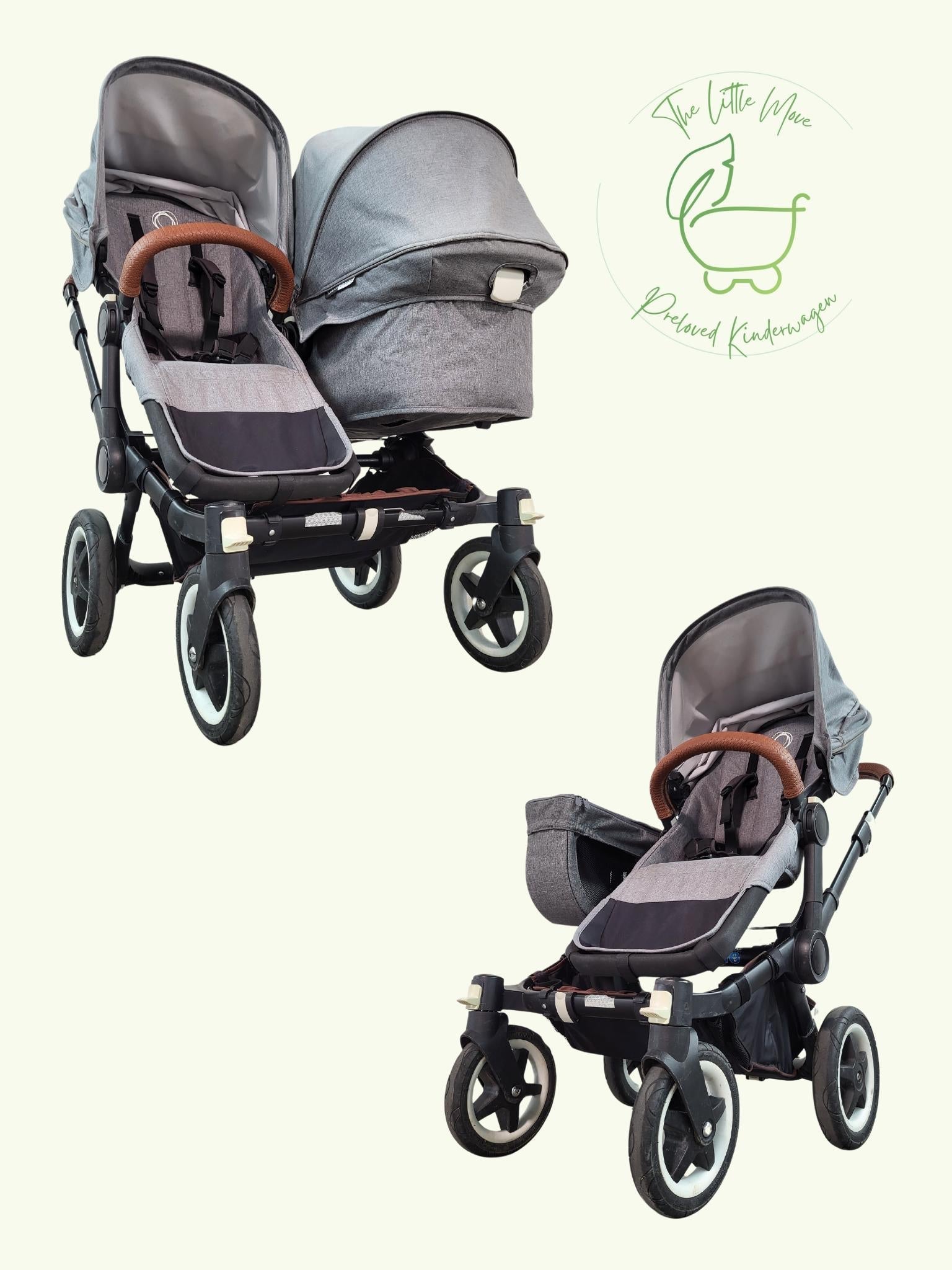 Bugaboo Donkey 2 - Kombikinderwagen (1 Liegewanne und 1 Sportsitz) - Grau