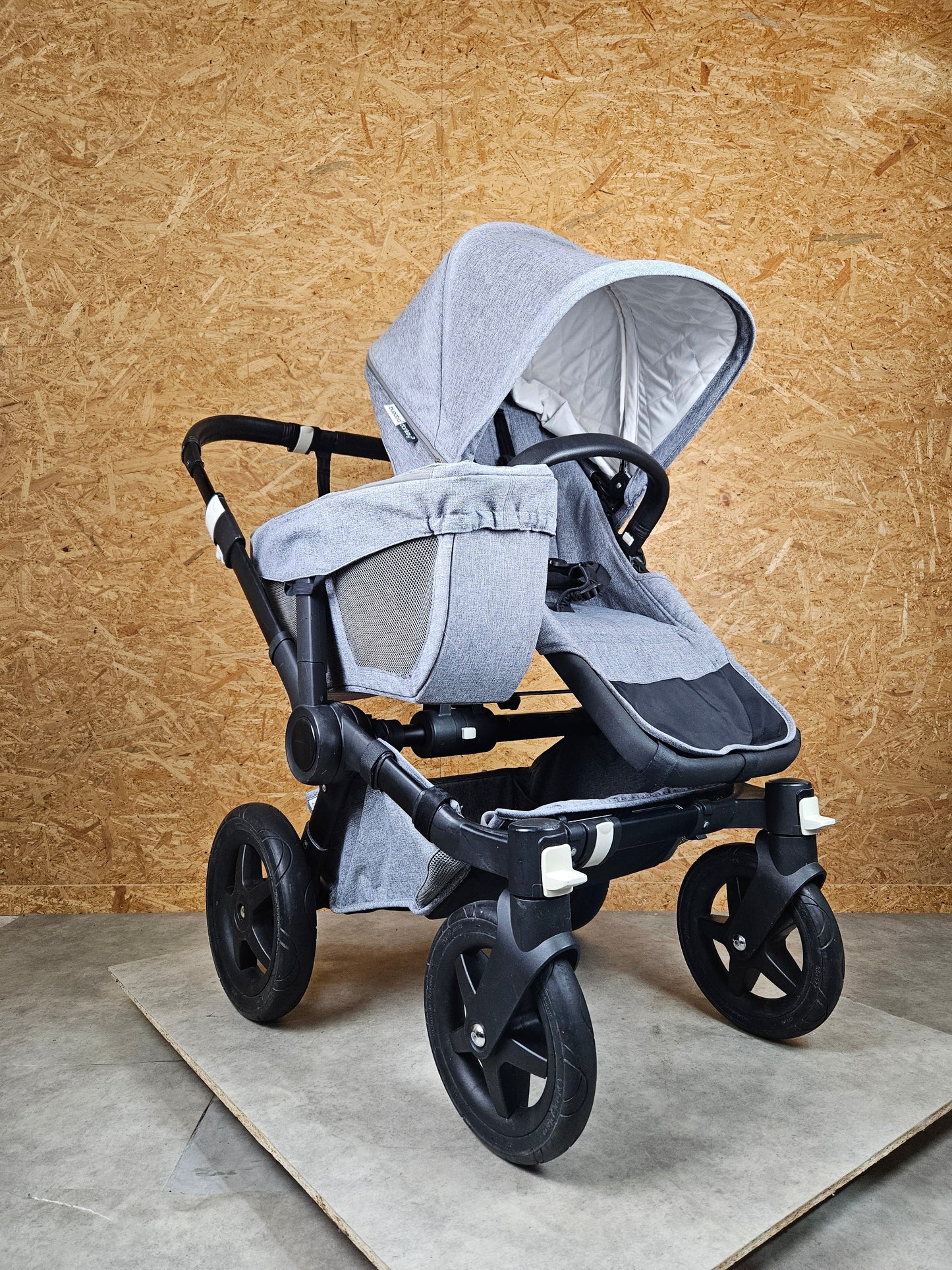 Bugaboo - Donkey 2 Mono Geschwisterwagen (sportsitz und Liegewanne) Inkl. Seitliche Gepäcktasche - Grau - in Gutem