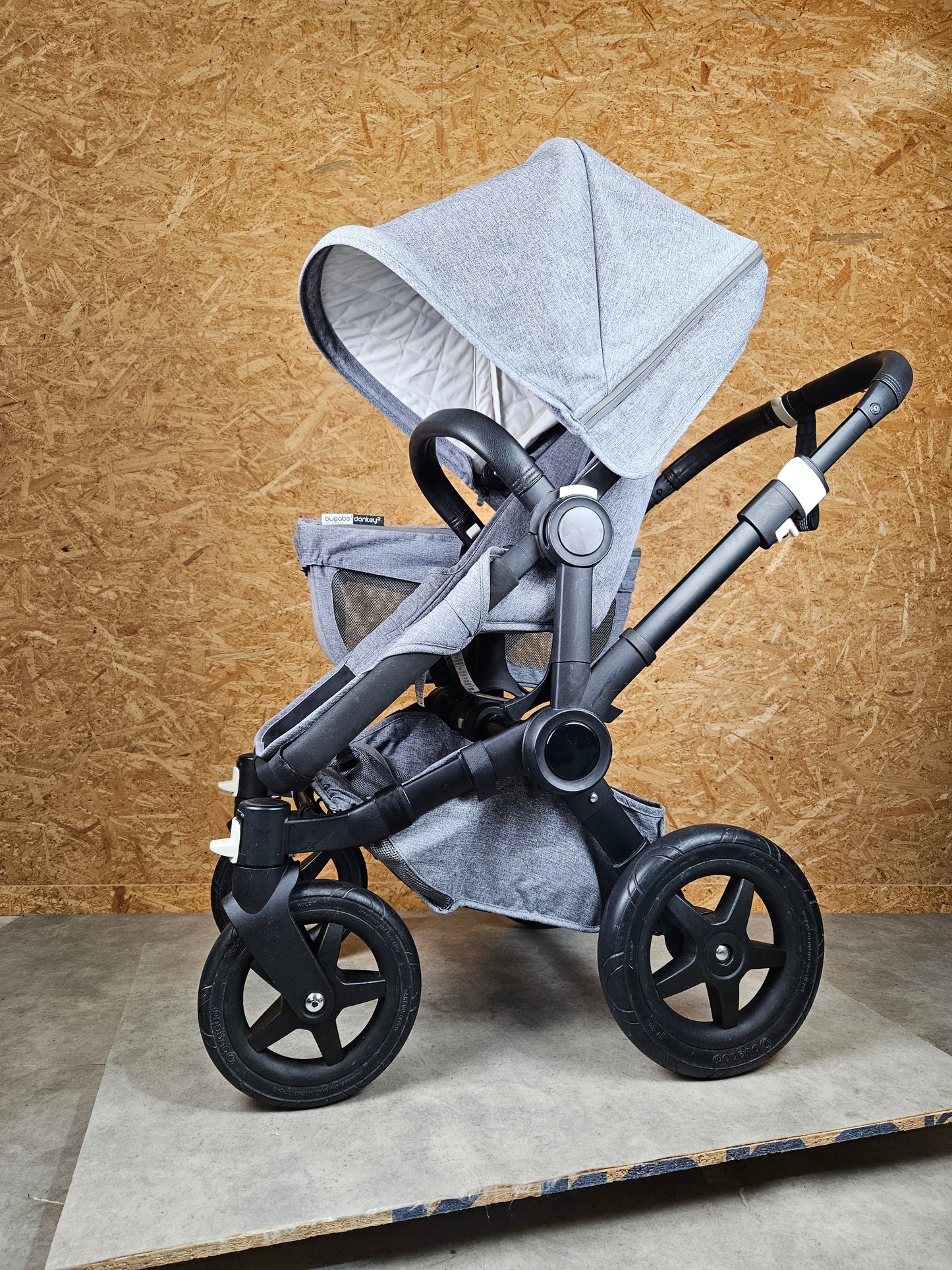 Bugaboo - Donkey 2 Mono Geschwisterwagen (sportsitz und Liegewanne) Inkl. Seitliche Gepäcktasche - Grau - in Gutem