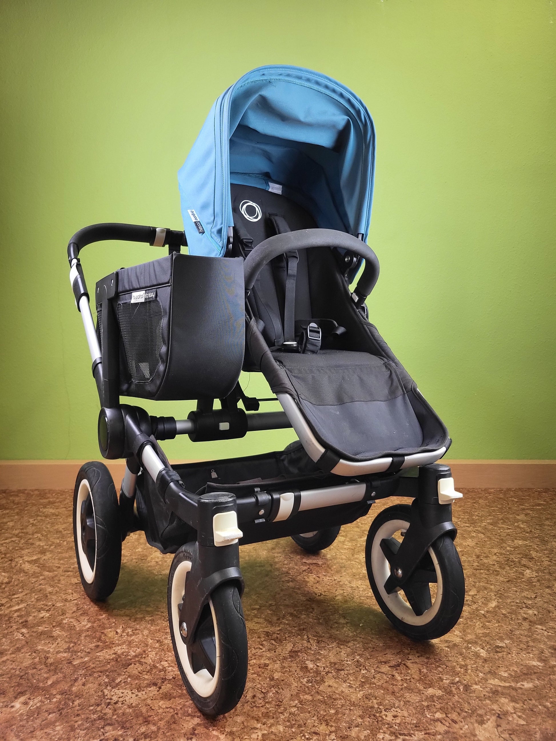 Bugaboo - Donkey (2 Sportsitze / 1 Liegewanne) Inkl. Seitliche Gepäcktasche Blau / Sehr Gut 15