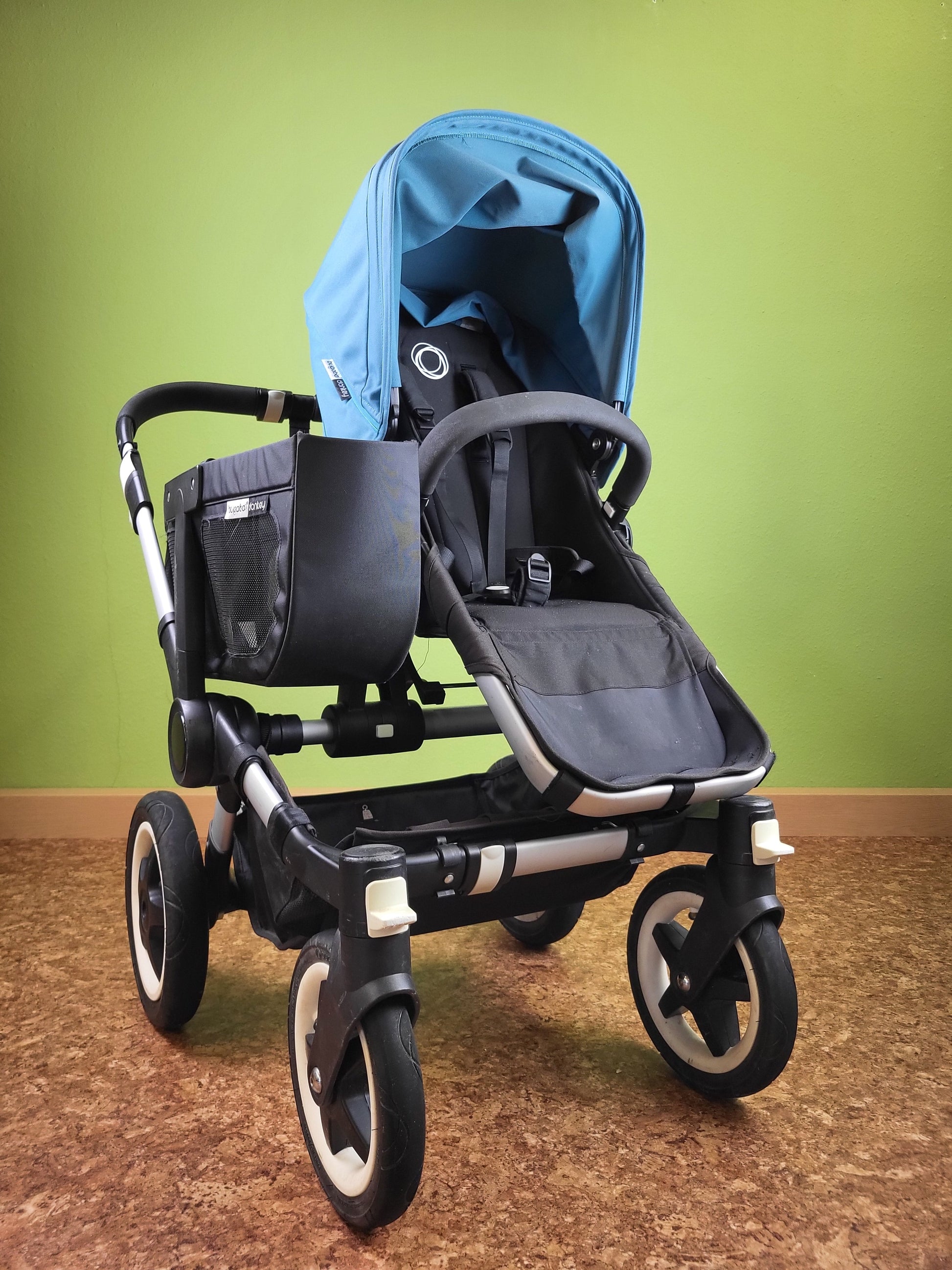 Bugaboo - Donkey (2 Sportsitze / 1 Liegewanne) Inkl. Seitliche Gepäcktasche Blau / Sehr Gut 14