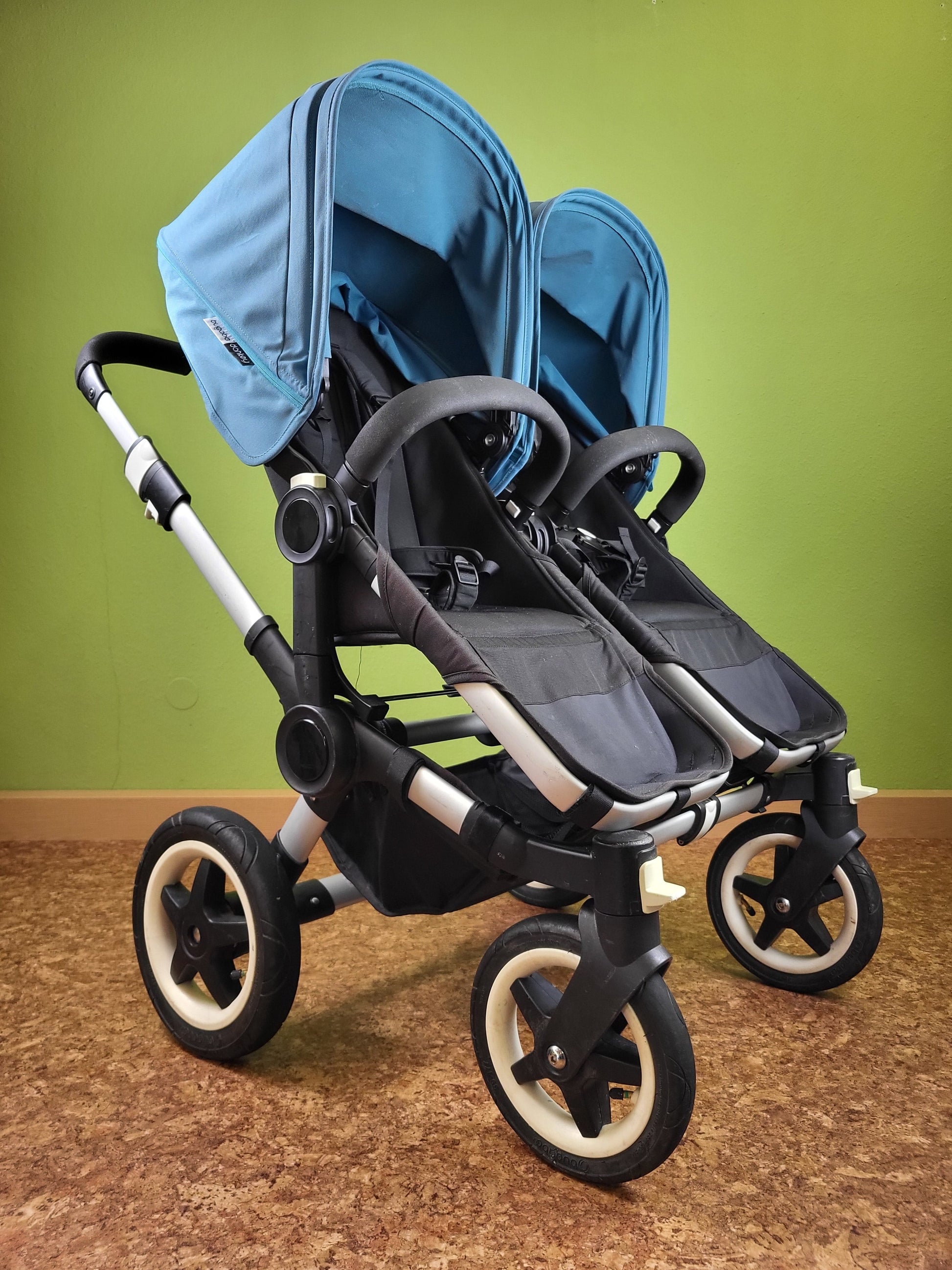 Bugaboo - Donkey (2 Sportsitze / 1 Liegewanne) Inkl. Seitliche Gepäcktasche Blau / Sehr Gut 5