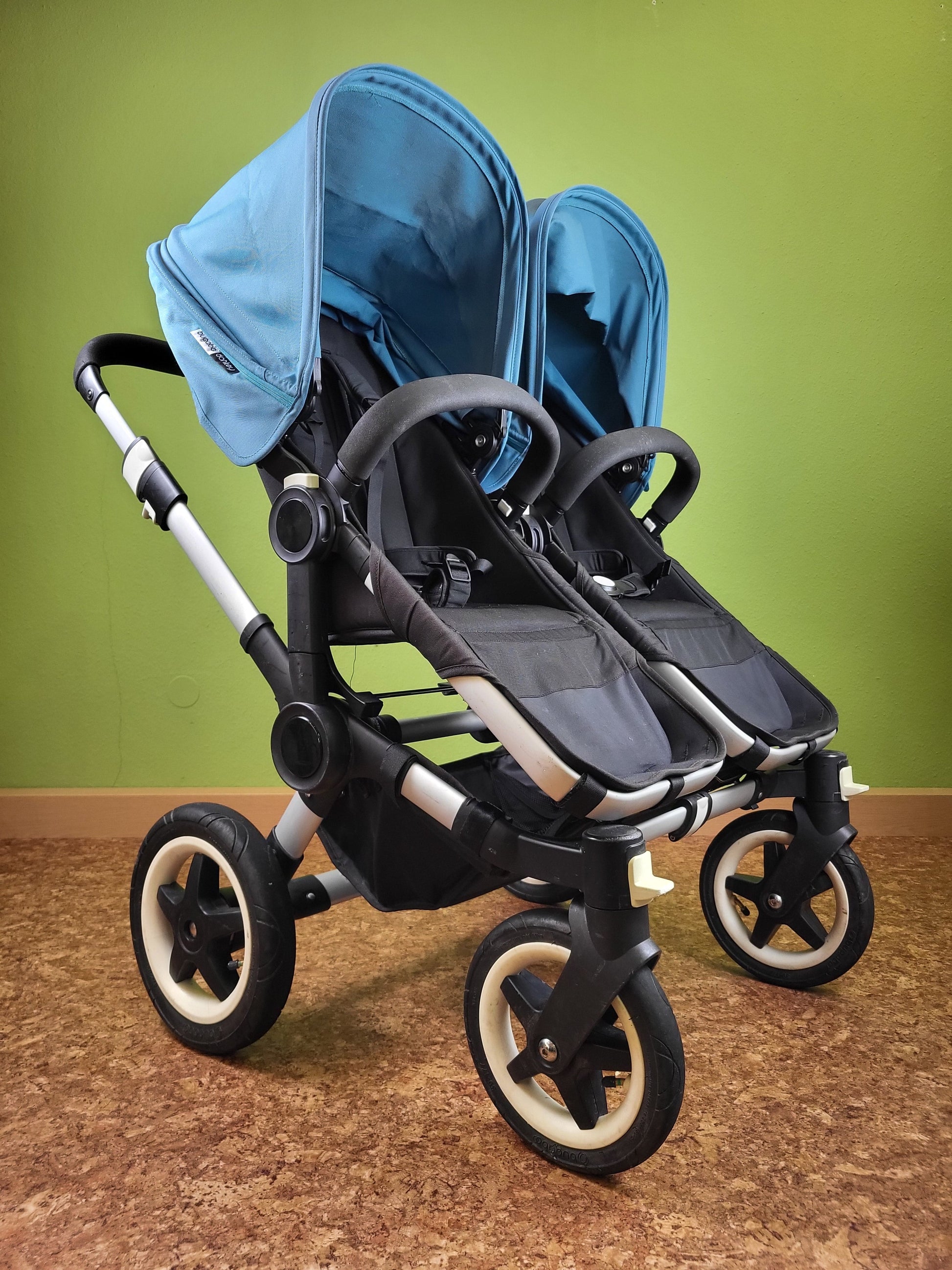 Bugaboo - Donkey (2 Sportsitze / 1 Liegewanne) Inkl. Seitliche Gepäcktasche Blau / Sehr Gut 3