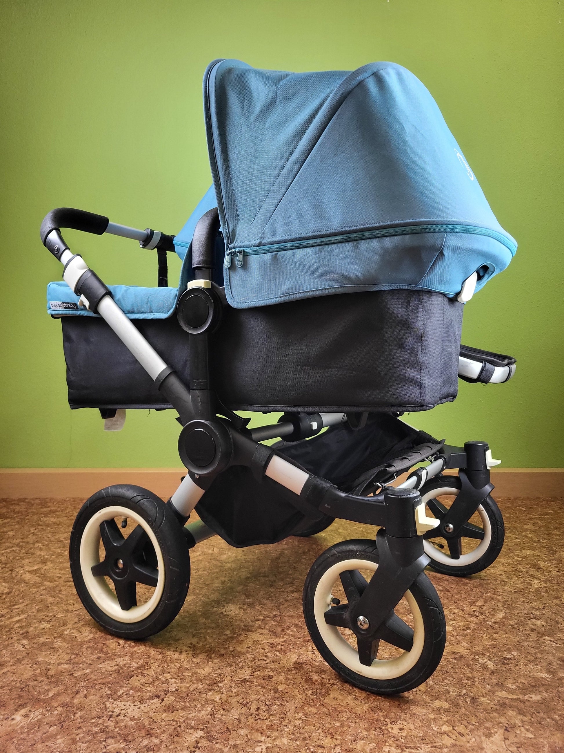 Bugaboo - Donkey (2 Sportsitze / 1 Liegewanne) Inkl. Seitliche Gepäcktasche Blau / Sehr Gut 9