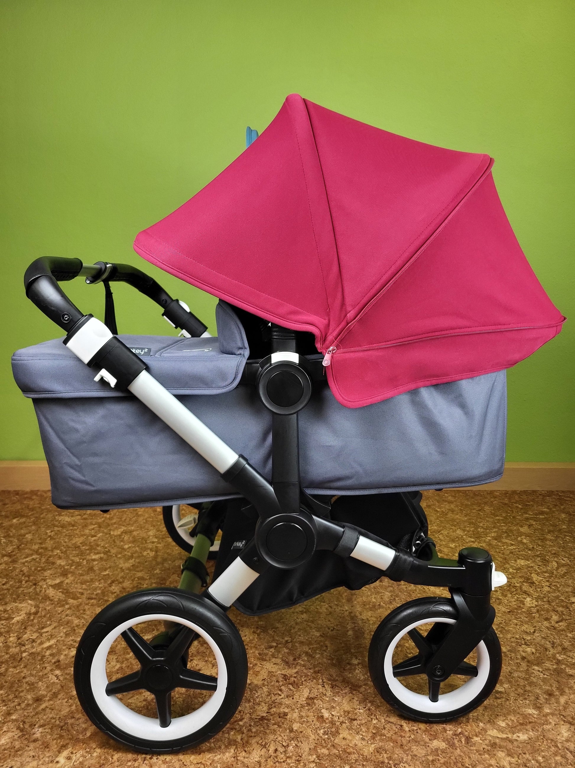 Bugaboo - Donkey 3 Twin Geschwisterwagen (sportsitze / Liegewanne) Inkl. Seitliche Gepäcktasche Kinderwagen 17