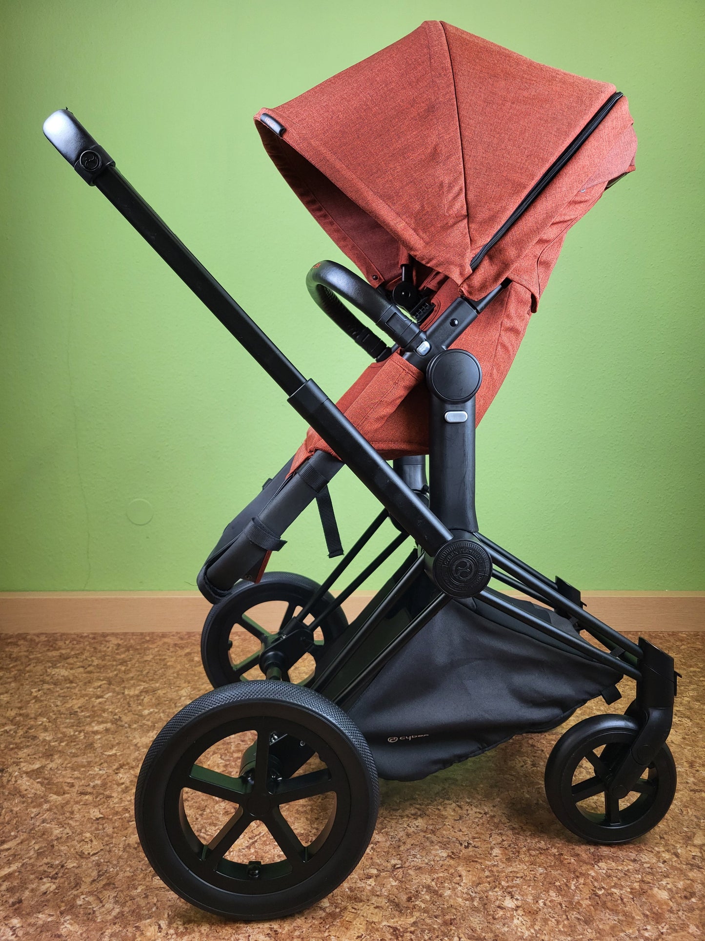 Cybex Priam - Autumn Gold / Schwarz Gestell Kombikinderwagen (liegewanne Und Sportsitz) Orange / Sehr Gut Kinderwagen 11