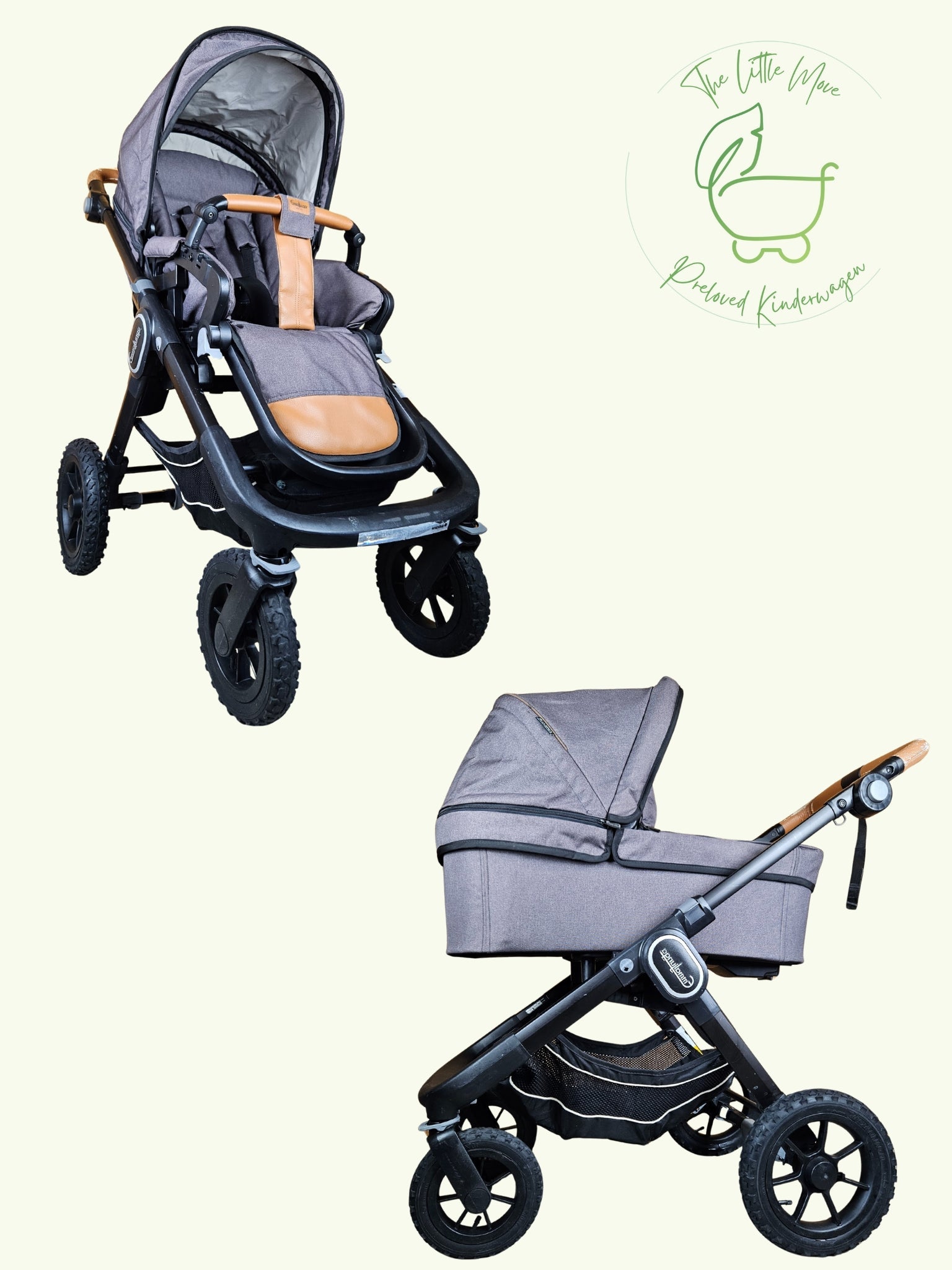 Emmaljunga - Nxt90 Flat Outdoor Kombikinderwagen (sportsitz und Liegewanne) - Grün in Gutem Zustand am Besten