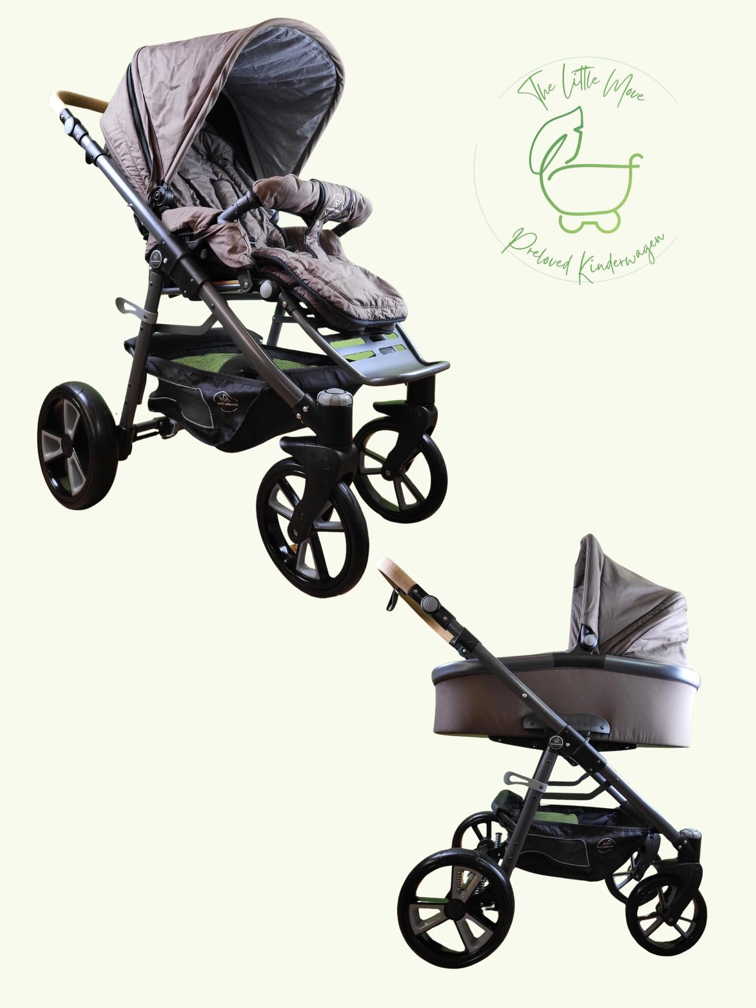 Naturkind Evo Lux Kombikinderwagen (liegewanne Und Sportsitz) - Brown / Sehr Gut Kinderwagen 1