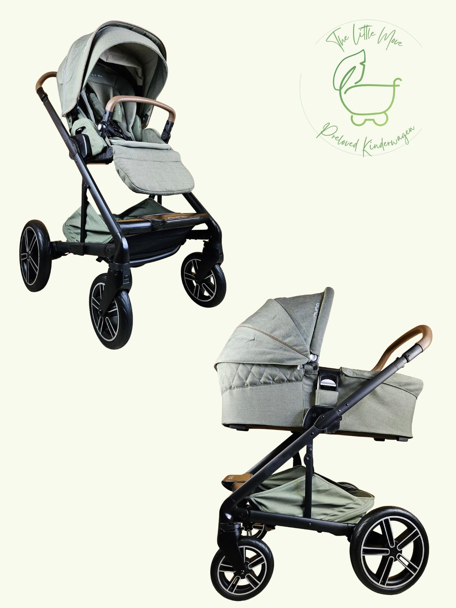 Nuna - Mixx Next Magnet Birch Kombikinderwagen (sportsitz und Babywanne) - Grün in sehr Gutem Zustand am Besten