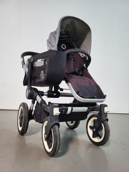 Bugaboo - Donkey Geschwister Kinderwagen (1 Liegewanne / 2 Sportsitz) Inkl. Seitliche Gepäcktasche