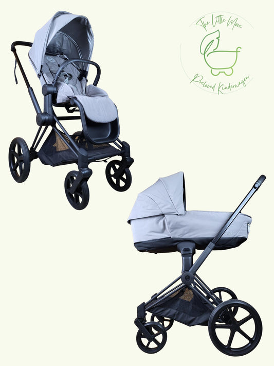 Cybex - Priam Kombikinderwagen (Sportsitz und Babywanne) - Grau in gutem Zustand