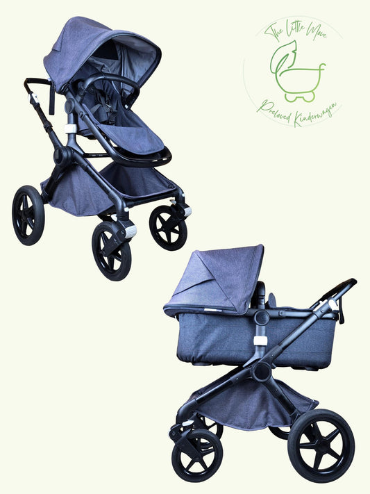 Bugaboo Fox 2 Kombikinderwagen - Sportsitz & Babywanne - Schwarz - in gutem Zustand