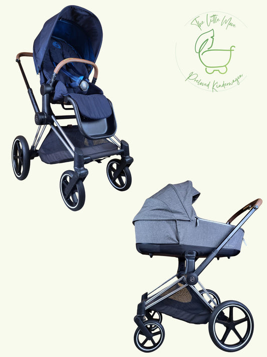 Cybex - Priam Kombikinderwagen (Sportsitz und Babywanne) - Blau in gutem Zustand